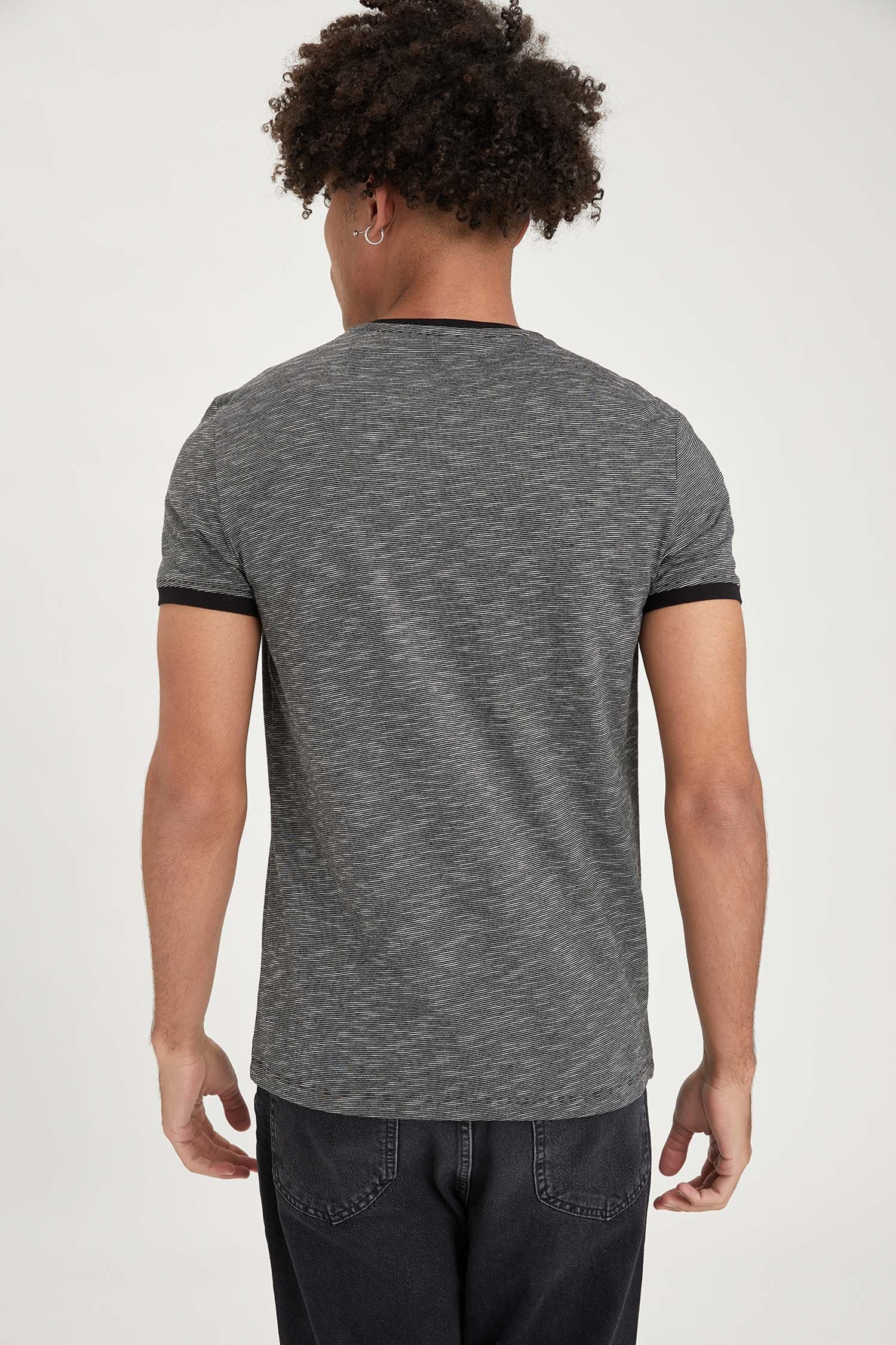 Herren Shirts DeFacto T-Shirt Herren T-shirt SLIM FIT CREW NECK (Packung, 2-tlg)