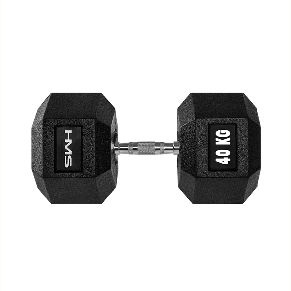 HMS Kurzhantel Fitnesshantel 2 x 40 kg Hantel, (Spar-Set, Homegym), Verhindert Wegrollen der Kurzhantel und sorgt für sicheren Stand
