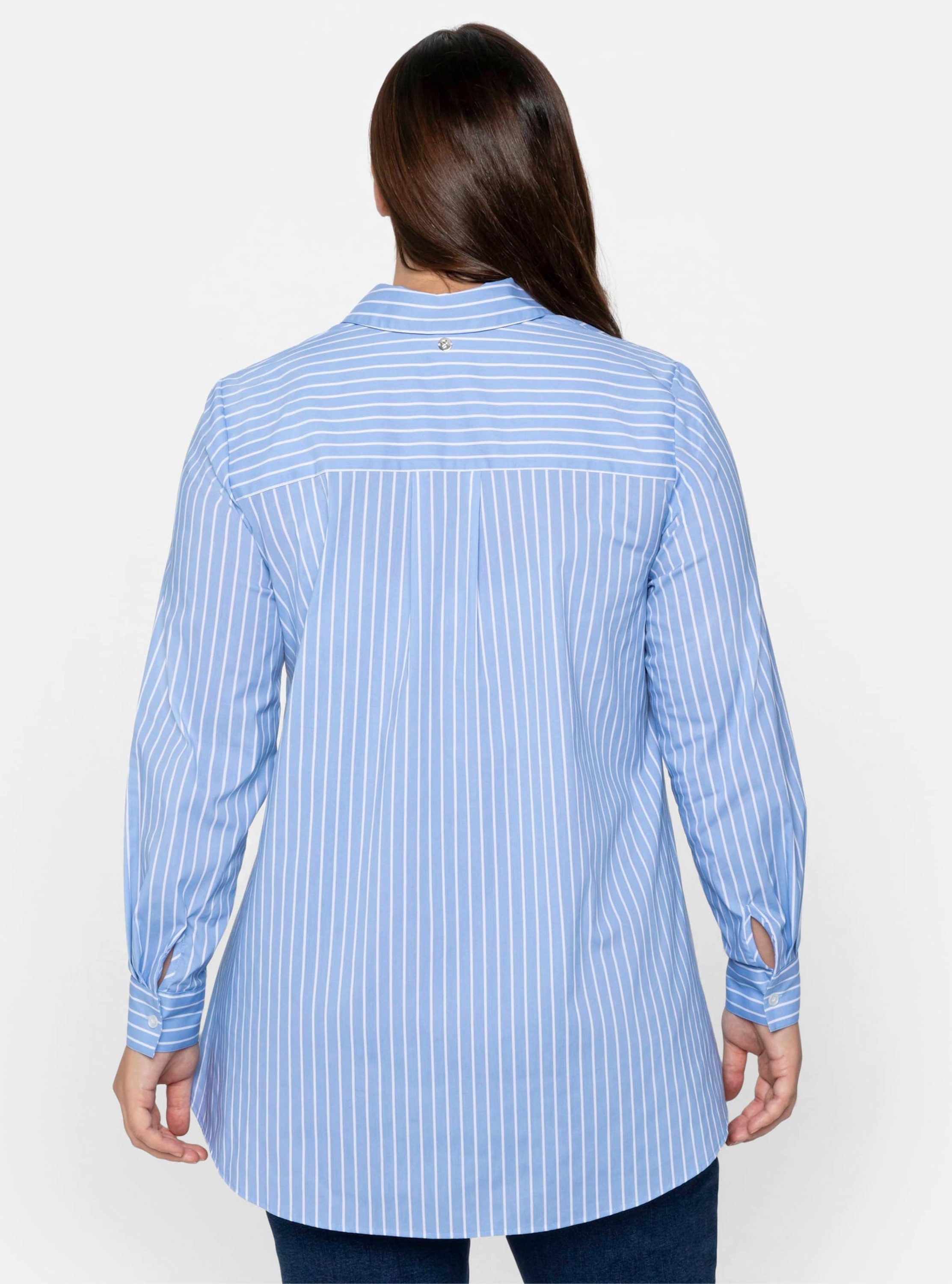 Sheego Klassische Bluse Longbluse Langarm