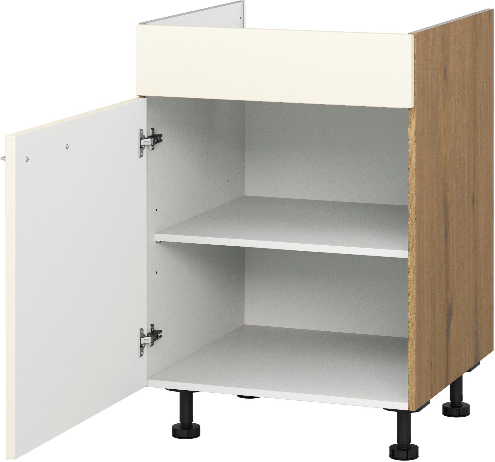 KOCHSTATION Kochfeldumbauschrank KS-Trea KBL60 mit einem Einlegeboden, Breite 60 cm, Höhe 75 cm