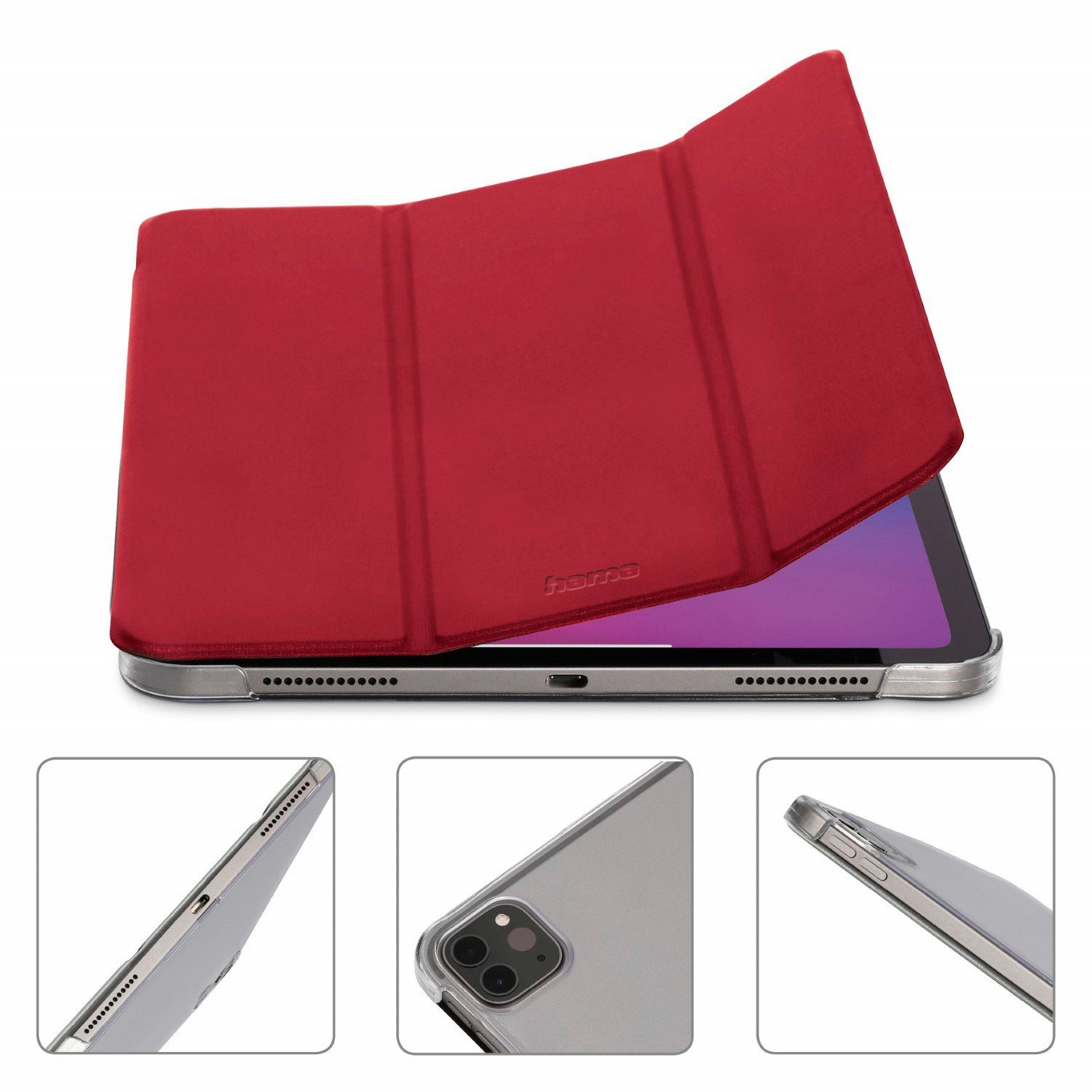 Hama Tablet-Hülle Smart Case Fold Clear Tasche Cover Hülle Rot, für Apple iPad Pro 11" 2020 2. Generation 2021 3. Gen. 2022 4. Gen. – Bild 2 von 5