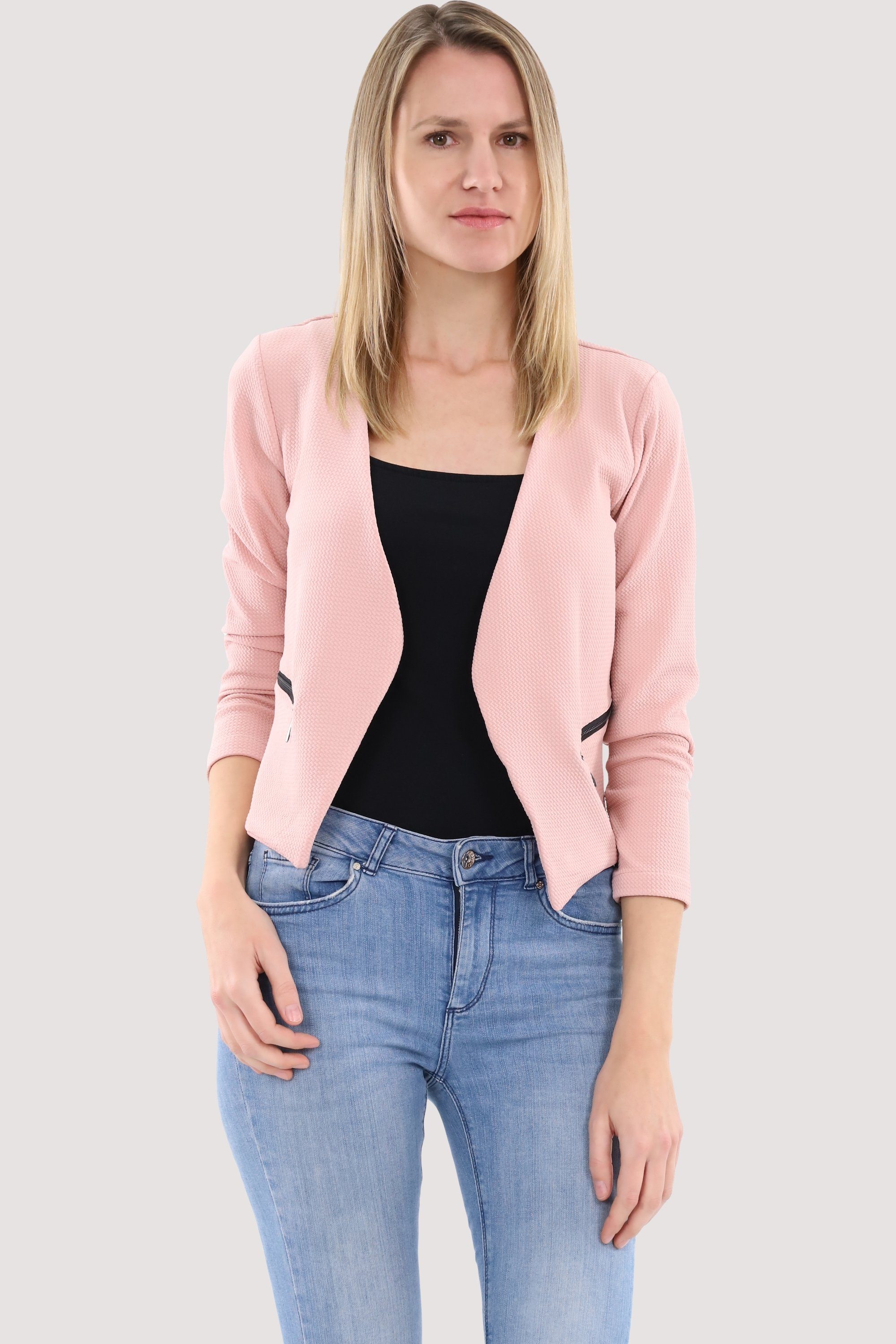 malito more fashion im Basic-Look than 6040 Jackenblazer Sweatblazer rosa