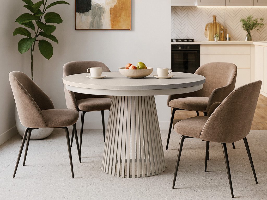 Beautysofa Esstisch Lumi im Loft-Stil, ausziehbar Ø 100–180 cm (hitze- und günstig online kaufen