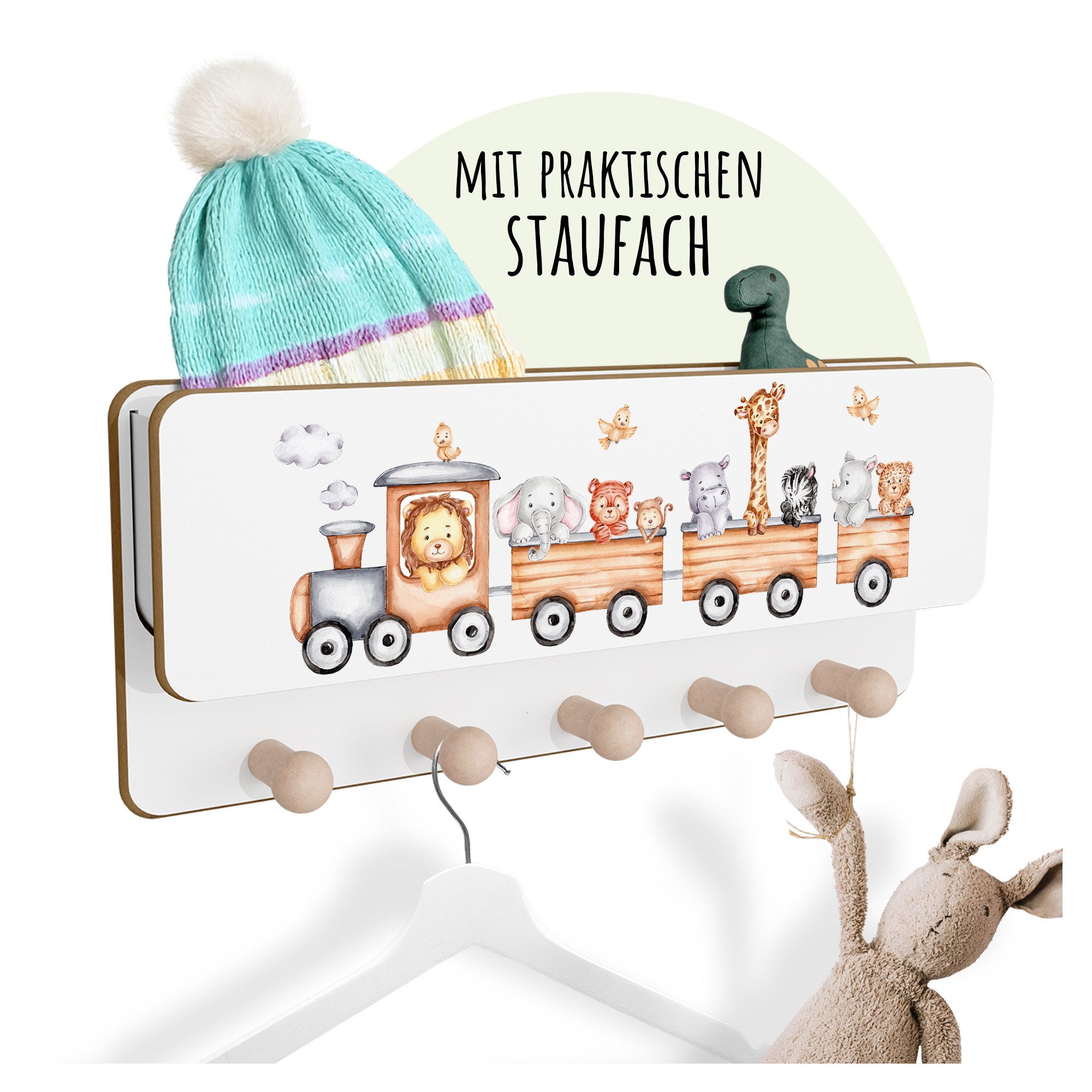 Holzura Kinderregal Kindergarderobe aus Holz mit Ablage und magnethaftendem günstig online kaufen