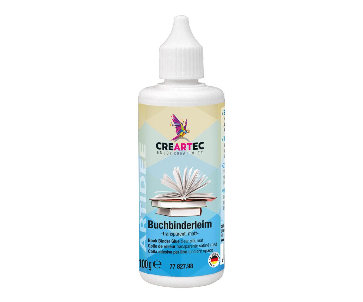 CREARTEC Klebstoff Buchbinderleim Matt 100g - für hochwertige Papier- und Bastelarbeiten, zum Scrapbooking, Lumbecken, als Fotokleber und mehr - Made in Germany