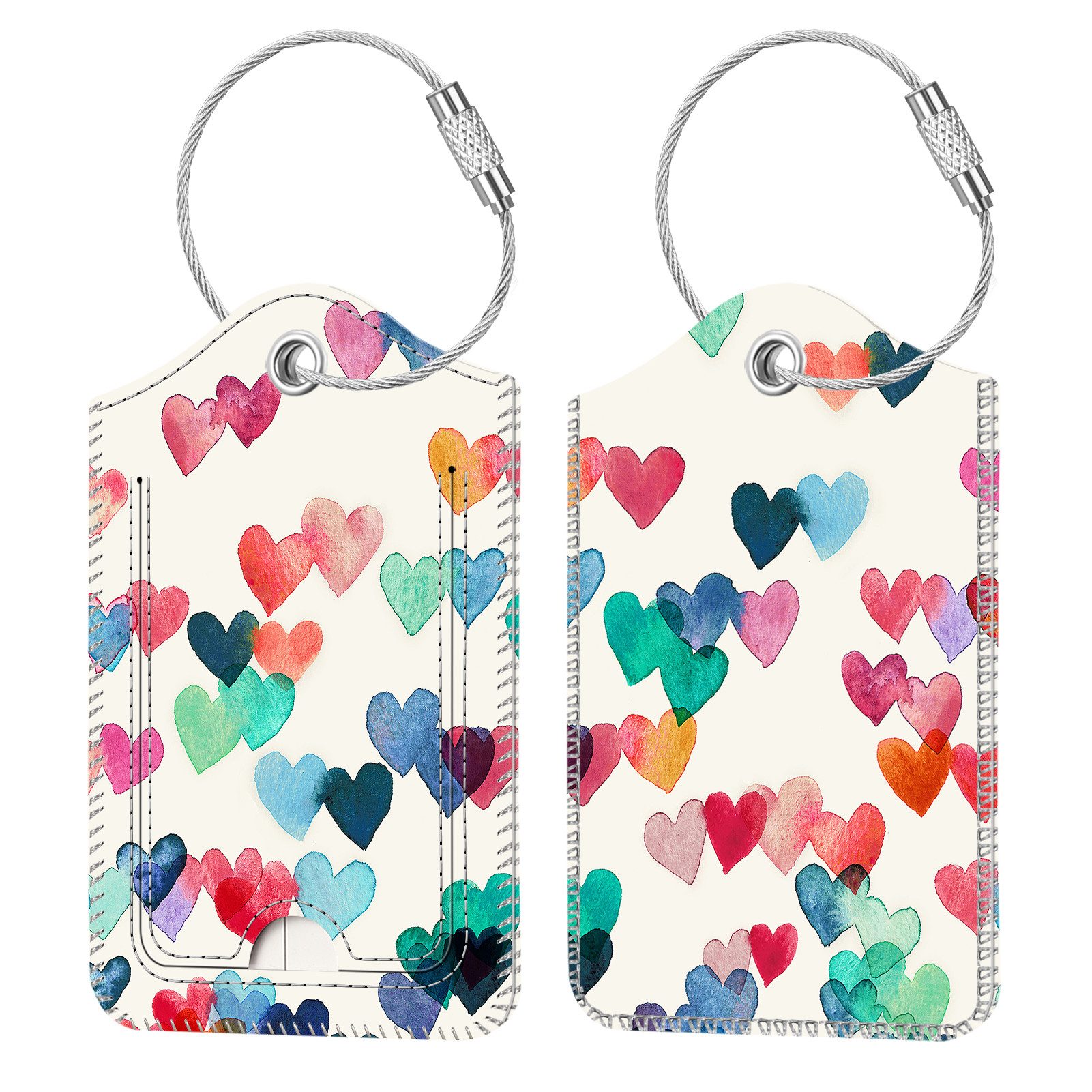 Fintie Gepäckanhänger Kofferanhänger mit Adressschild, Kunstleder Gepäckanh günstig online kaufen