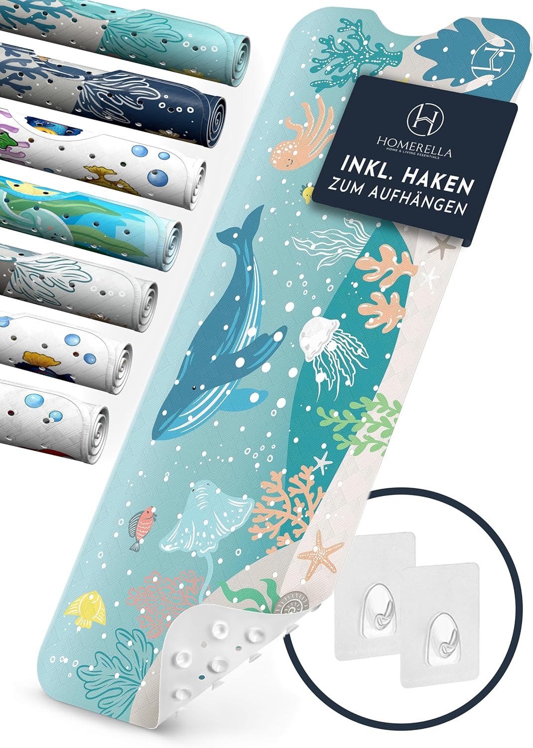 Homerella Badematte rutschfest Kinder - 100% BPA frei Inkl. 2 Haken zum Auf günstig online kaufen