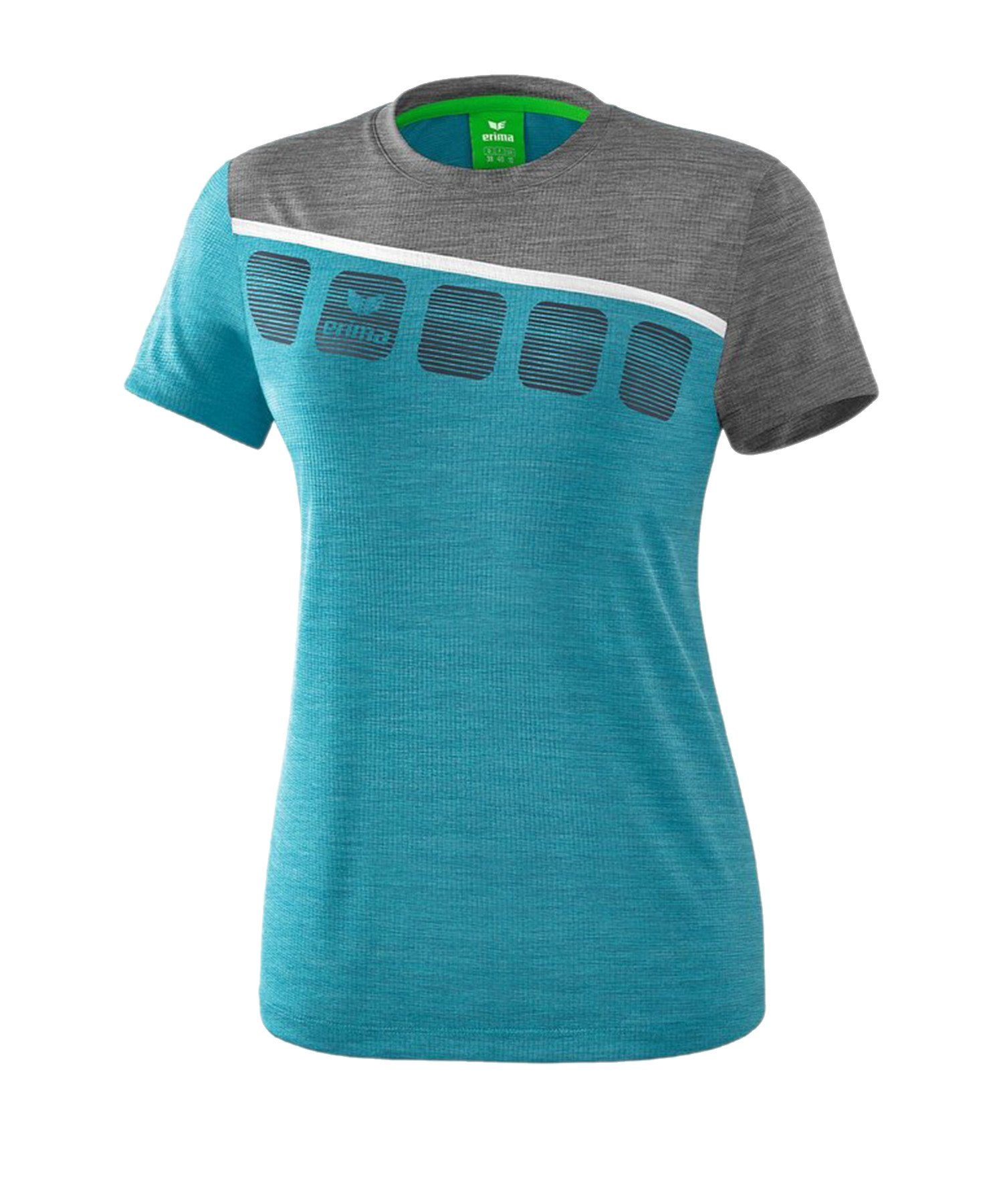 Erima T-Shirt 5-C T-Shirt BlauGrauWeiss Damen default