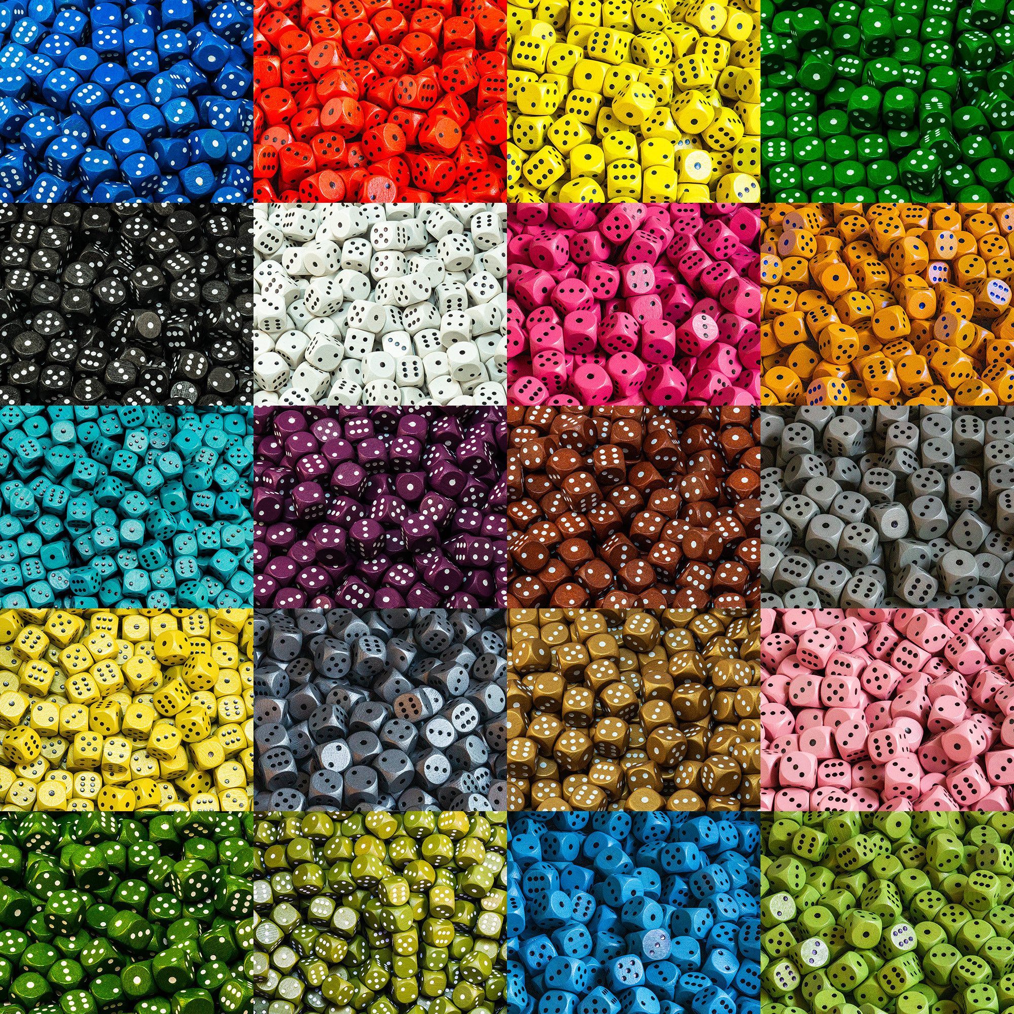 Waldfelsen Spiel – Einzelne Spielwürfel (16 mm) aus Holz Augenwürfel Würfel Holzwürfel, Spielmaterial, Verschiedene Farben