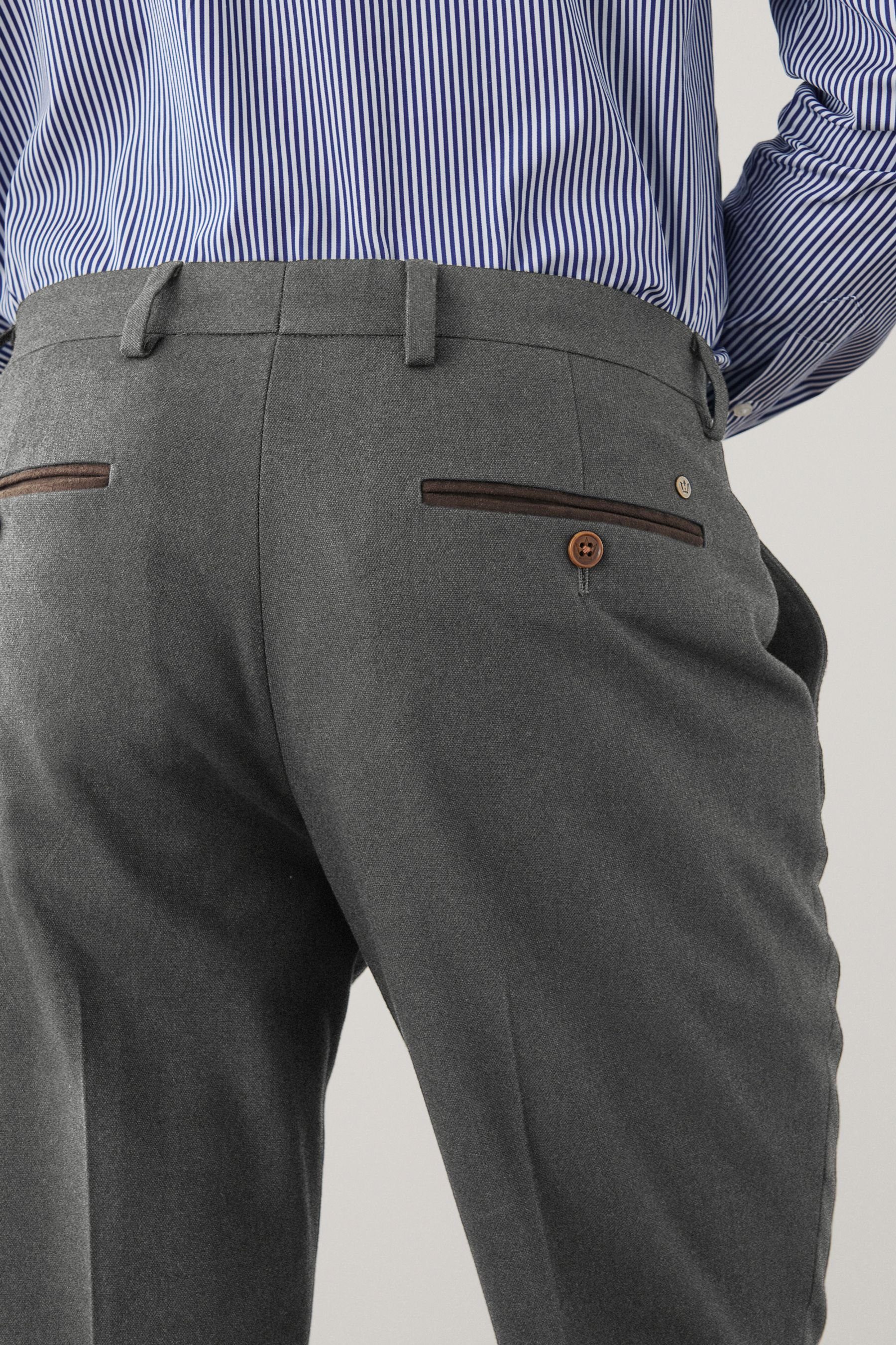 Hose-Tailored-Fit Donegal-Anzug Anzughose (1-tlg) Besatz: Next Grey mit