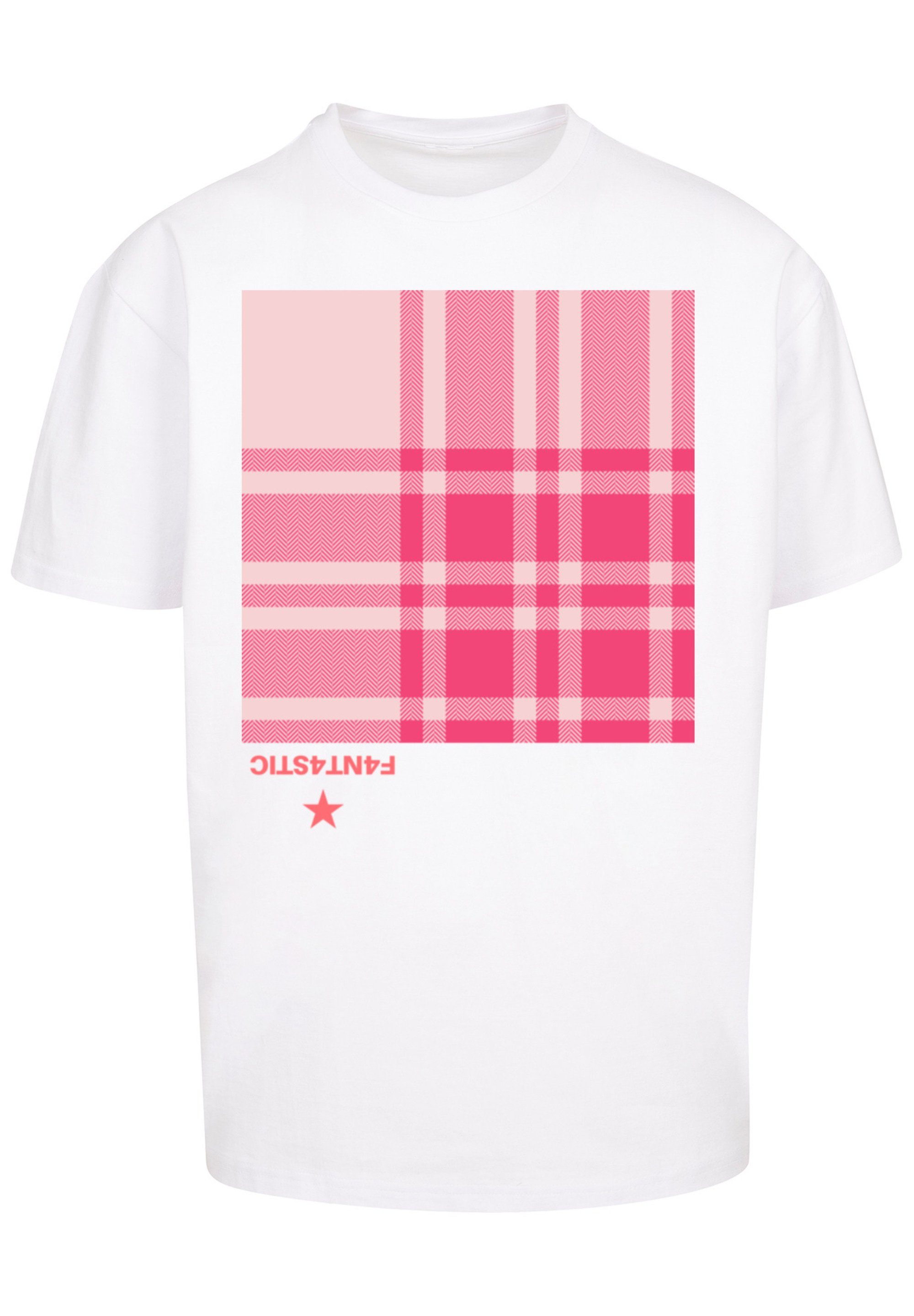 F4NT4STIC T-Shirt Pink Karo Print weiß