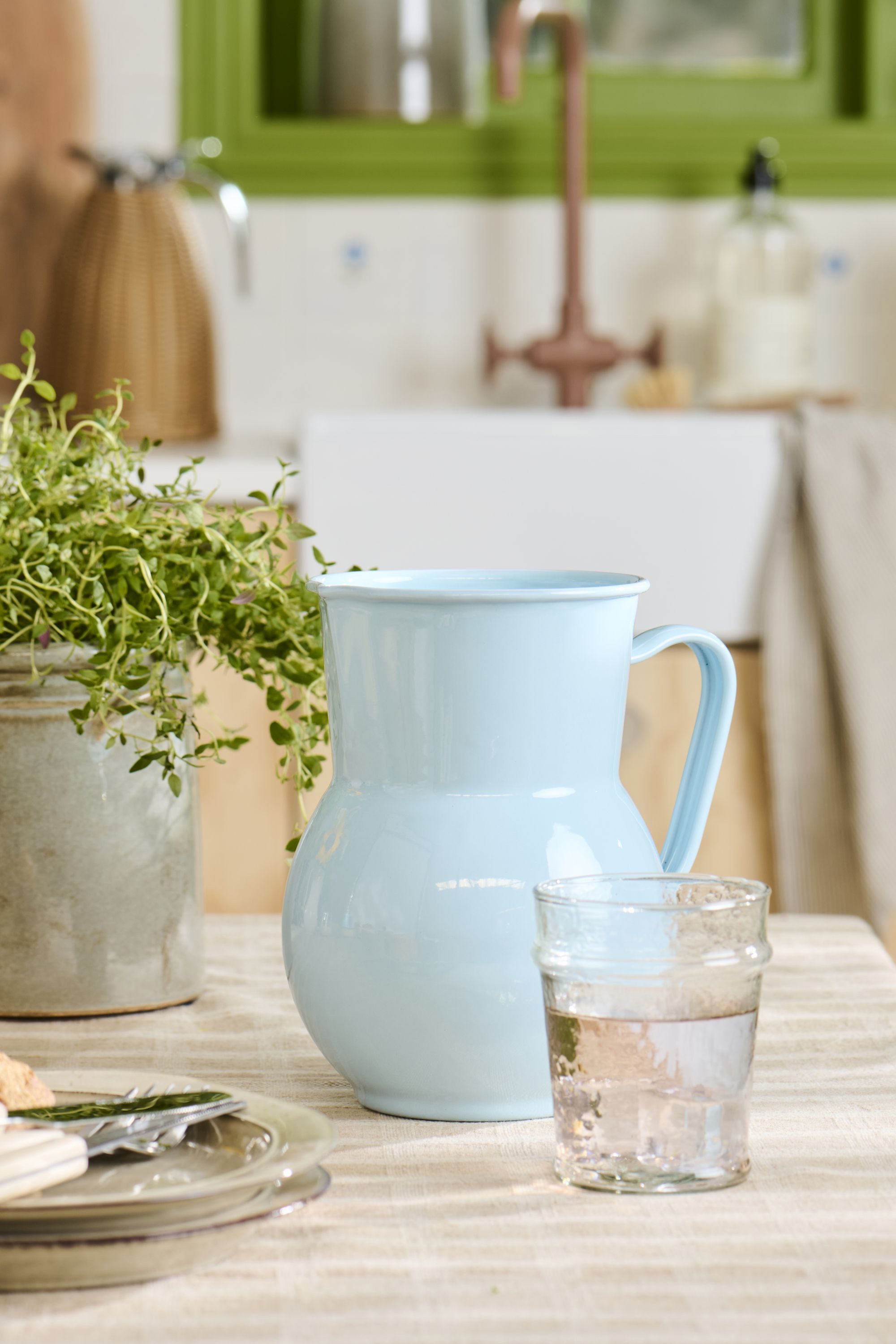 Ib Laursen Kanne Ib Laursen - Kanne Krug Wasserkrug Karaffe Vase 2 Liter Emaille Blau