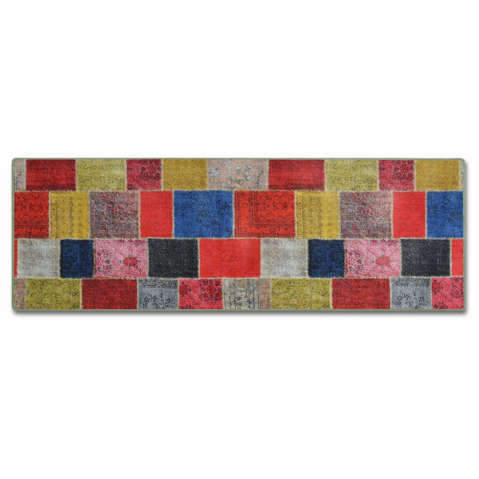 Floordirekt Läufer Monsano, Teppichläufer erhältlich in 2 Farben & vielen Größen, rechteckig, Höhe: 7 mm, Patchwork-Design