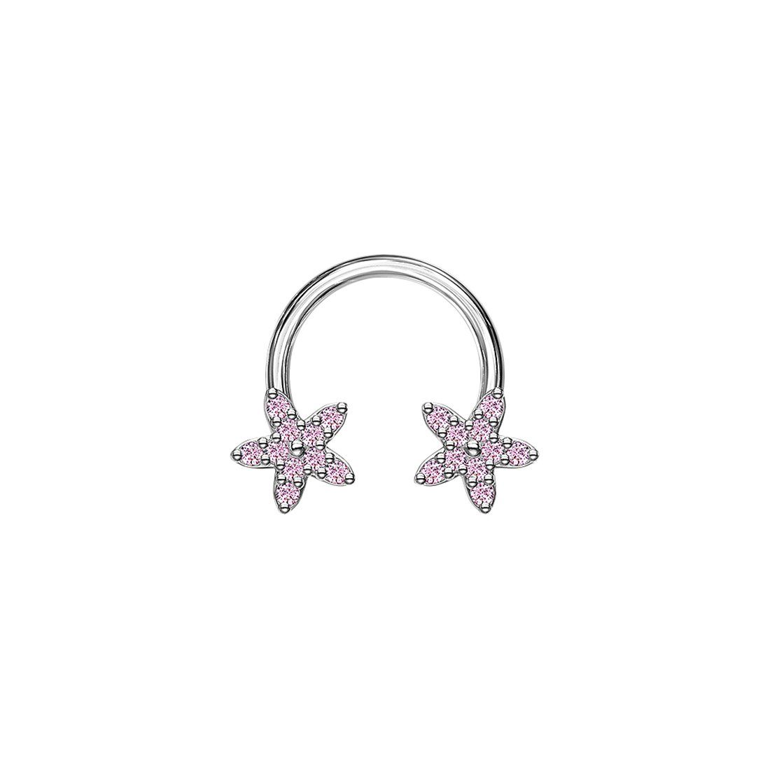 Piercing-Set Lippen Nasen Piercing Hufeisen Kristall Blüten