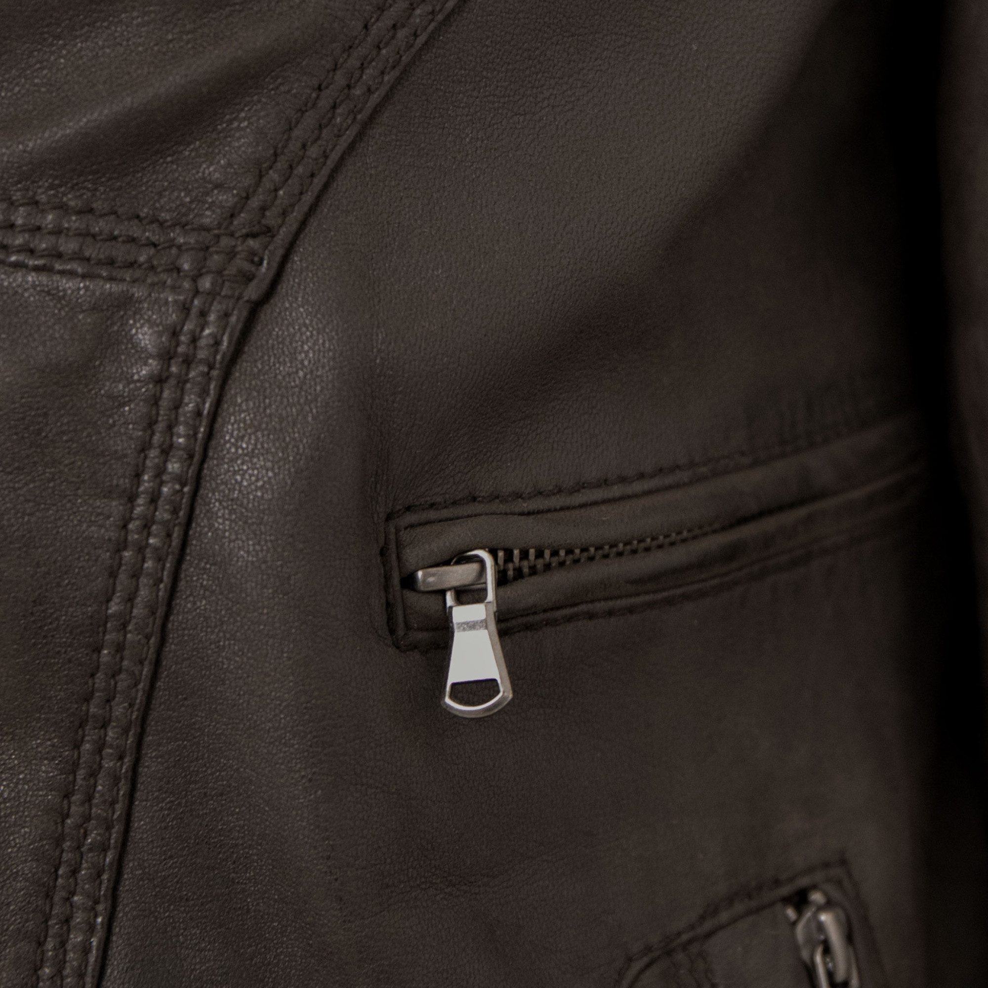 Maddox Lederjacke Mattis MADDOX - Herren Lederjacke Blouson Lammnubuk dunkelbraun antik