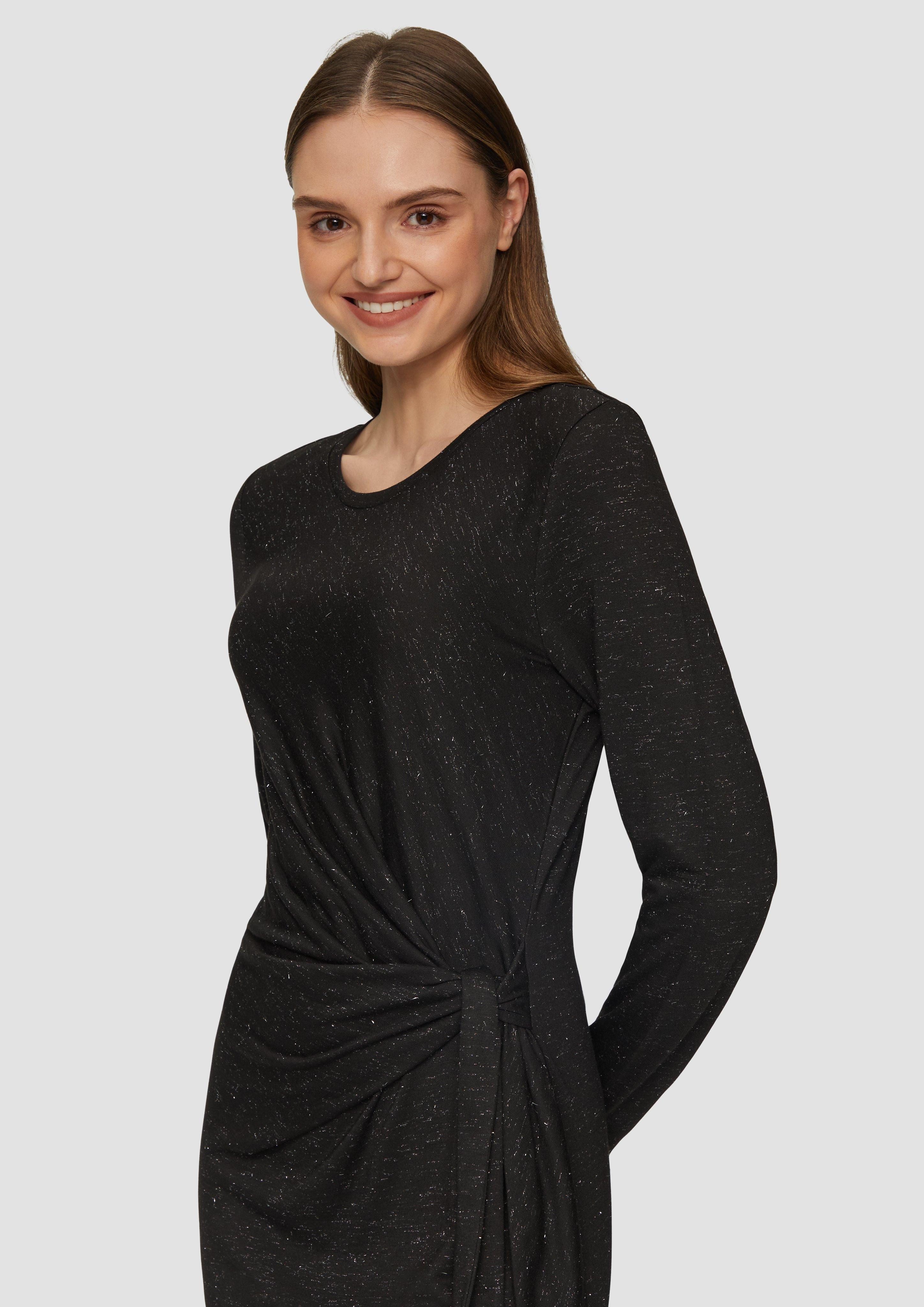 s.Oliver Maxikleid Glitzerndes Jersey-Kleid mit Knotendetail günstig online kaufen
