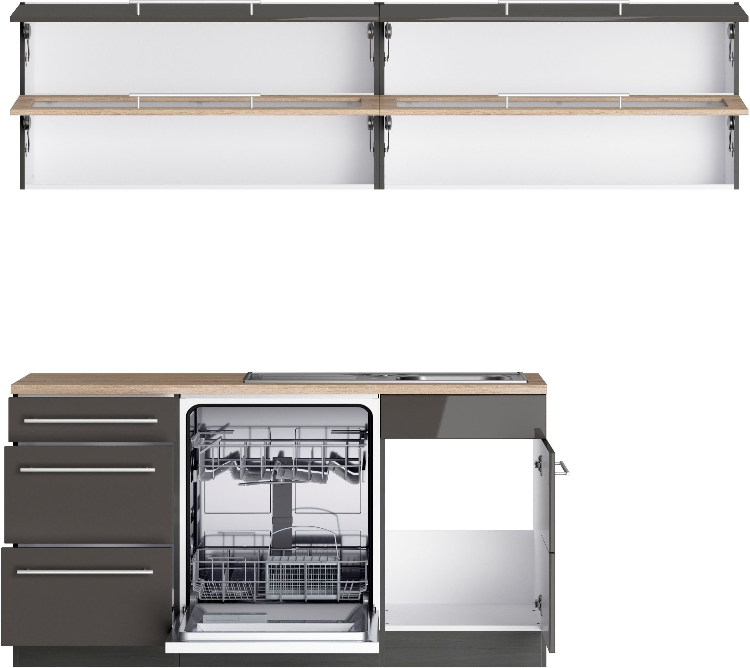KOCHSTATION Winkelküche KS-Wien, Stellbreite 220 x 340 cm, wahlweise mit E-Geräten