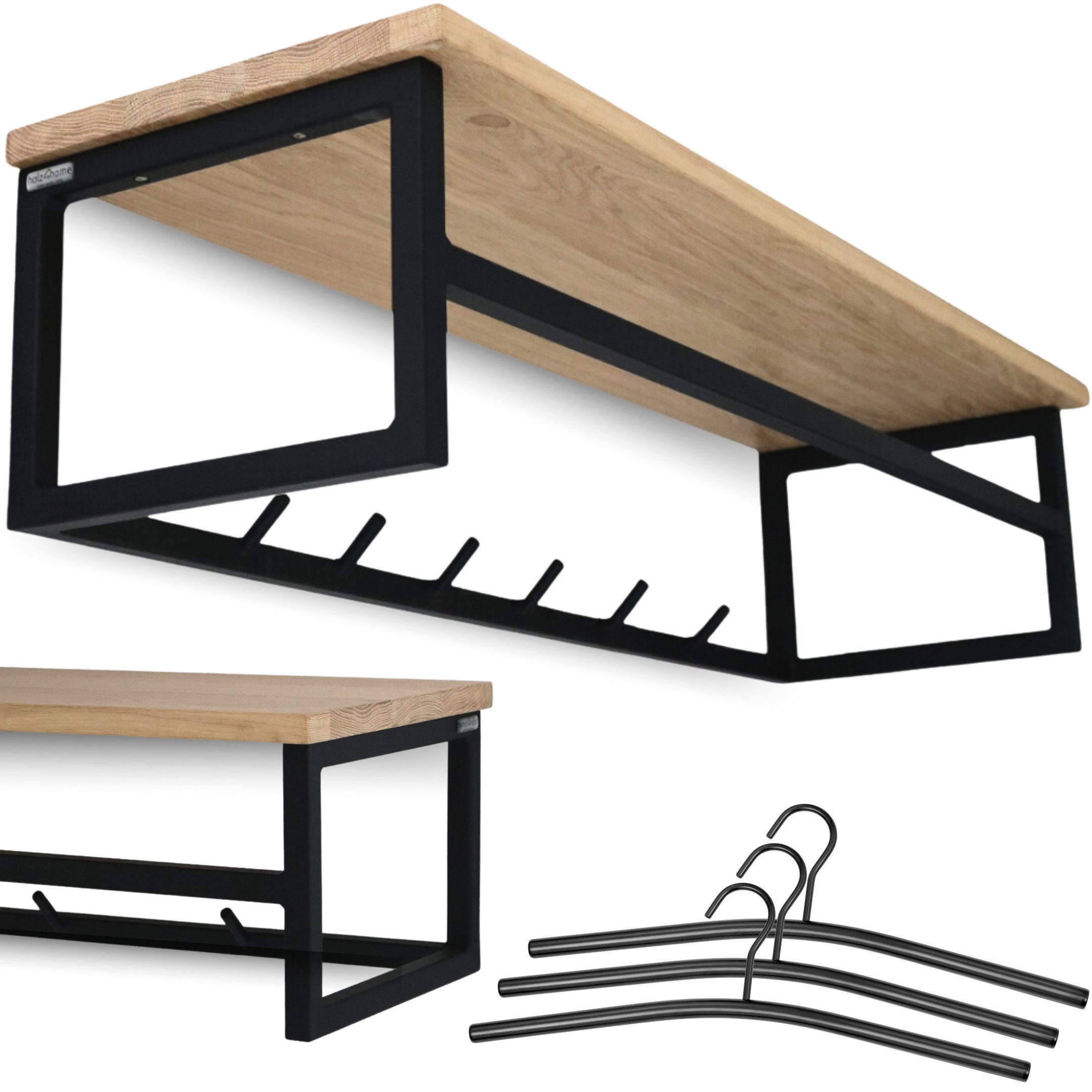 holz4home® Wandgarderobe Garderobe aus massivem Eichenholz günstig online kaufen