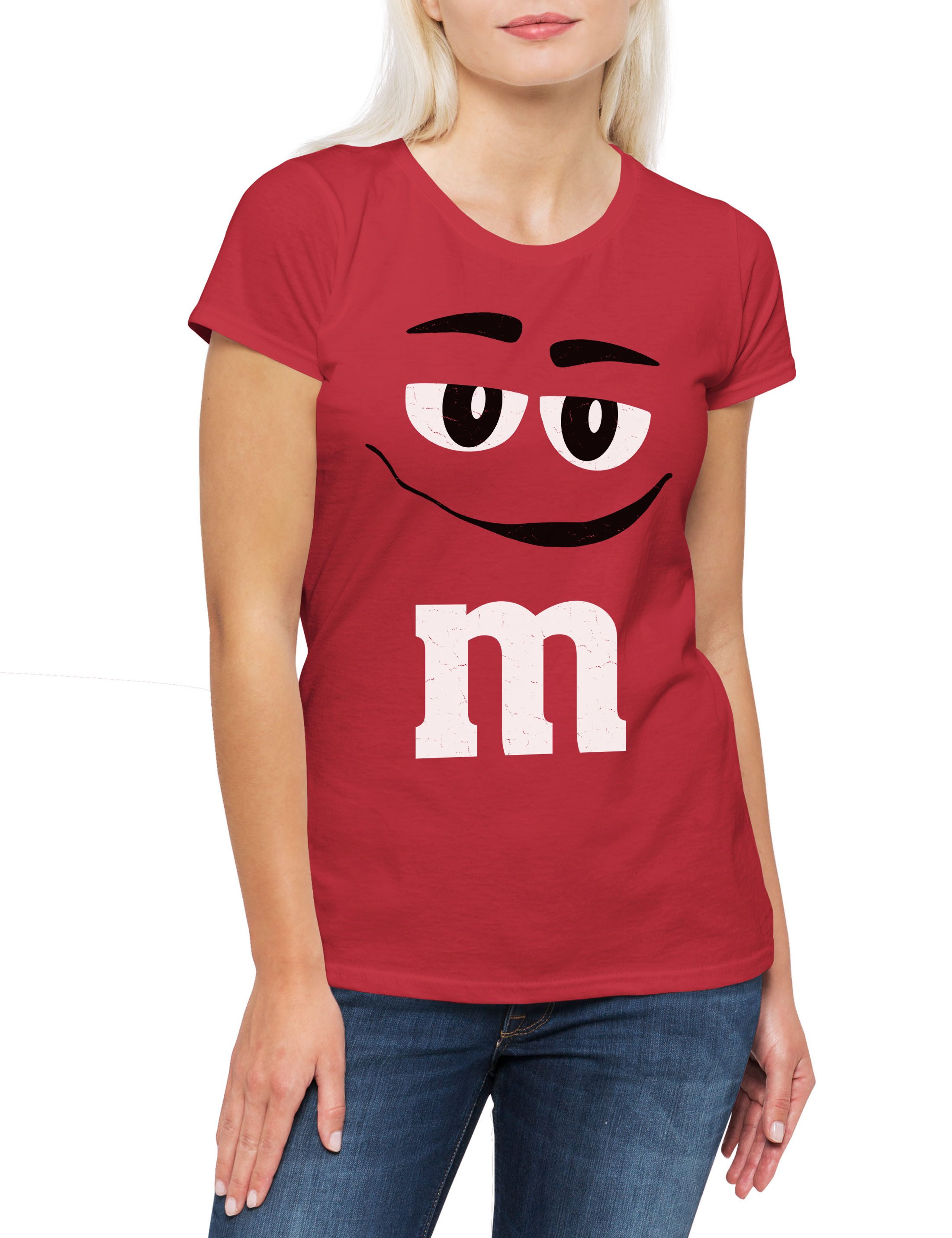 Print-Shirt M Red Damen T-Shirt Gruppen Rot Kostüm M Fasching Karneval