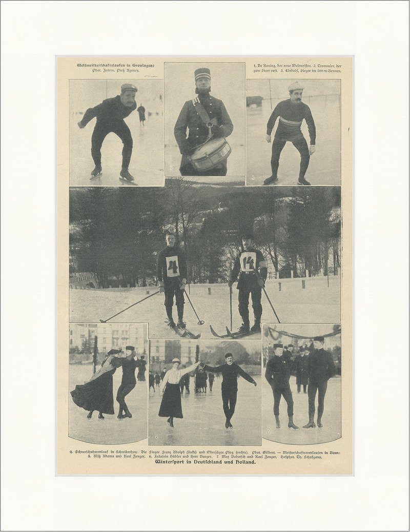 Kunstdruck Wintersport in Deutschland und Holland Schreiberhau Zenger F_Vintage 0