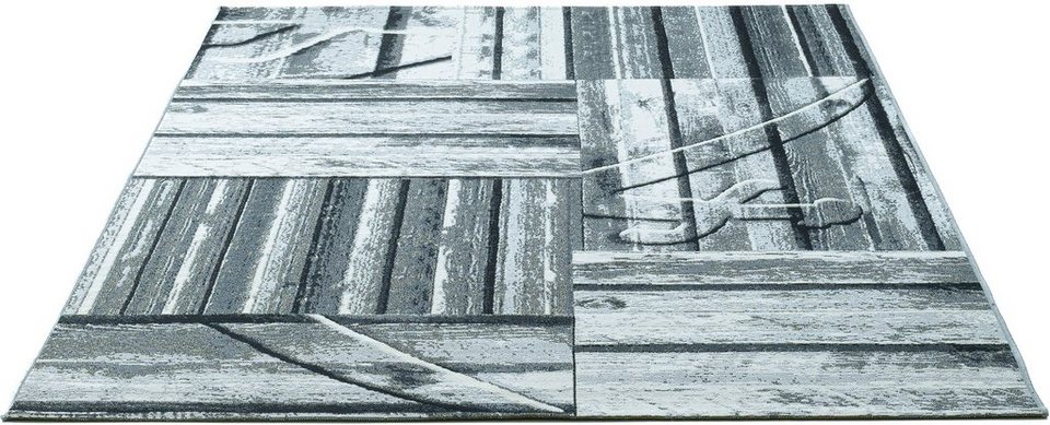 Teppich Rantum Beach SA-023, Sansibar, rechteckig, Höhe: 5 mm, Flachgewebe, modernes  Design, Motiv Holzdielen, In- & Outdoor geeignet
