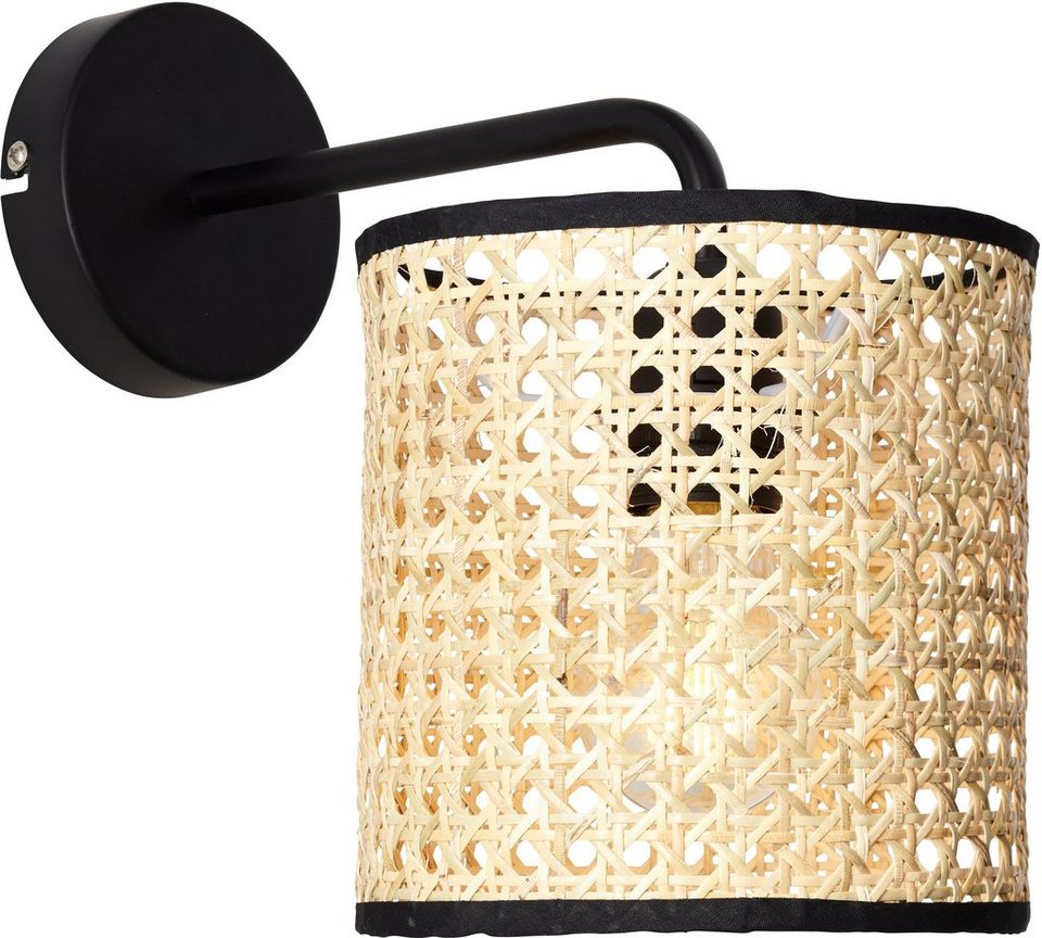 Brilliant Wandleuchte Wiley, Lampe Wiley Wandleuchte hängend rattan 1x A60,  E27, 60W, geeignet fü