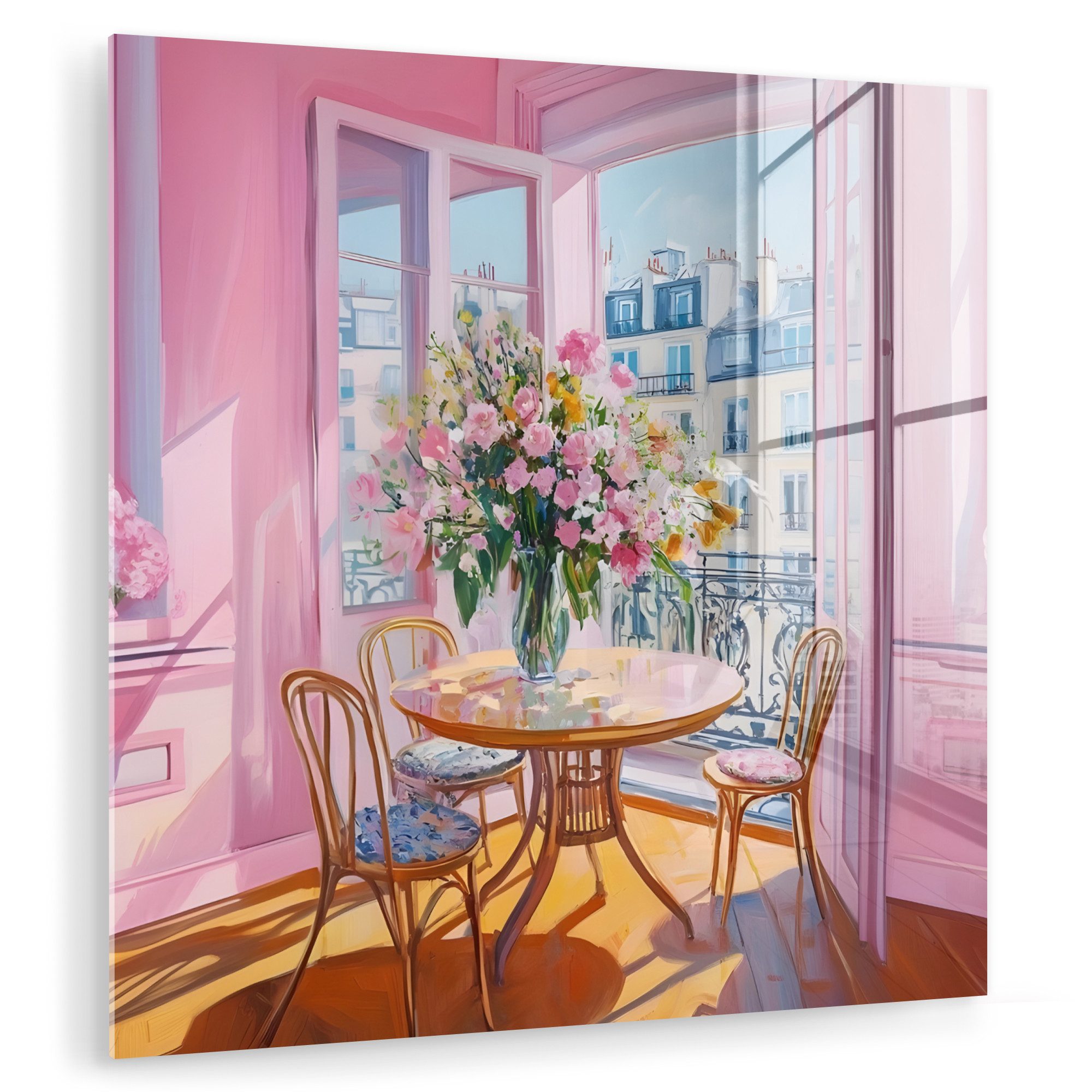 MuchoWow Acrylglasbild Rosa - Stadt - günstig online kaufen