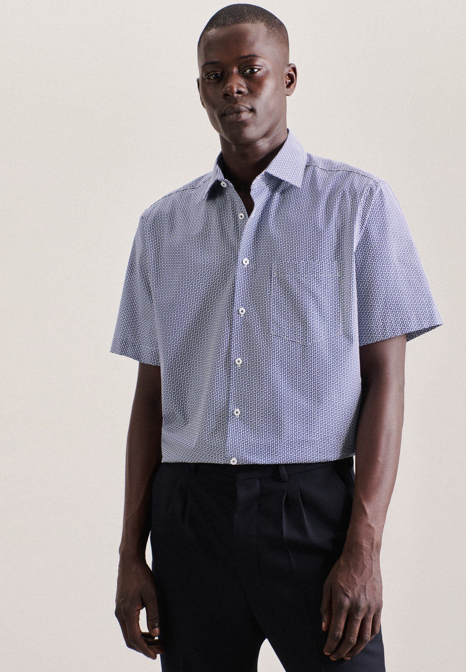 seidensticker Businesshemd Regular Regular 1/2 Kentkragen Druck