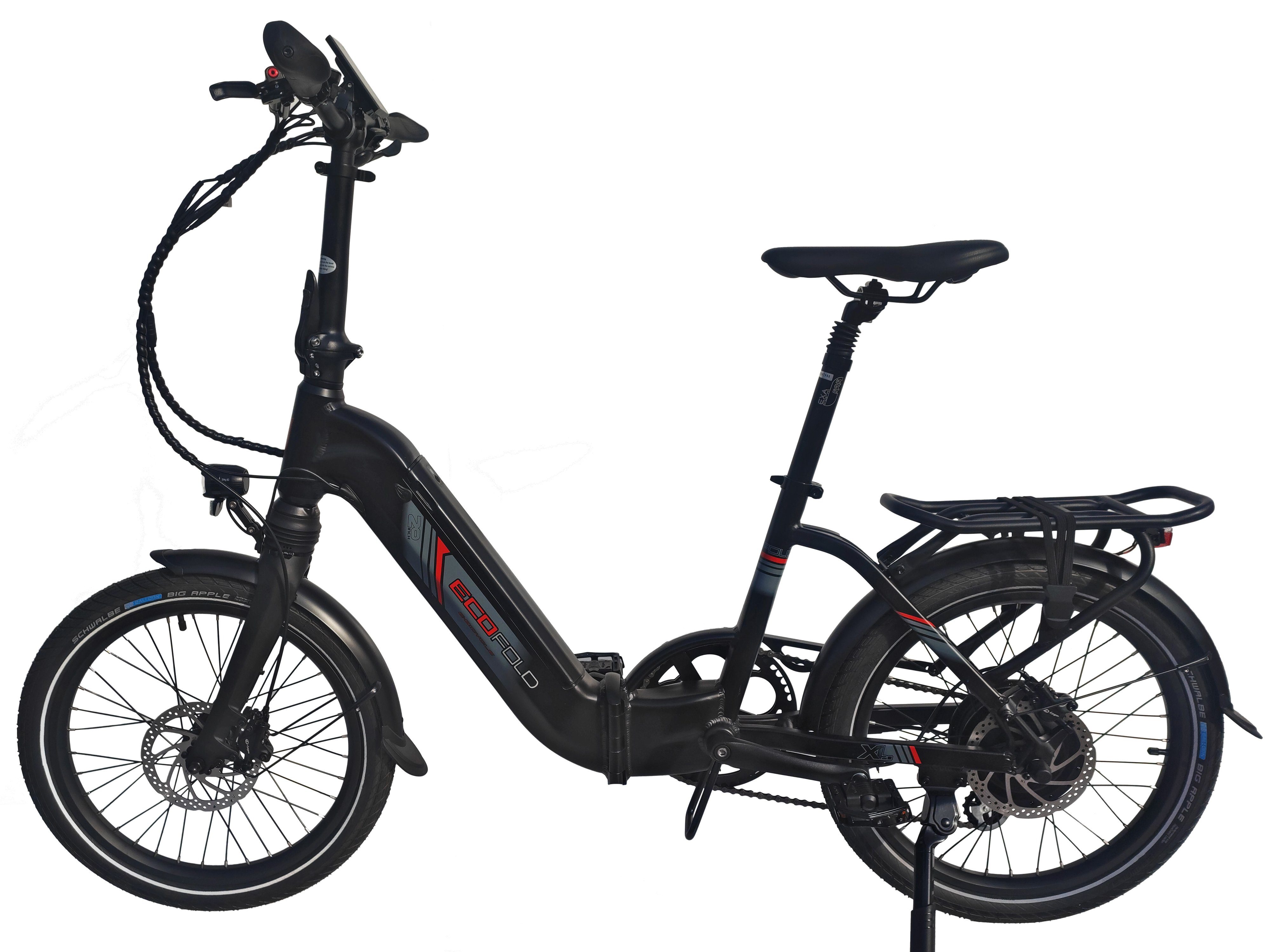 Ecofold 250W 504,00 Kettenschaltung 20 E-Bike schwarz Akku Zoll Heckmotor, Shimano Wh Schaltwerk, E-Bike Gang Bafang Kettenschaltung, Trigger ECOFOLD 7 BFH400N Shimano Heckmotor 7-Gang weiss,