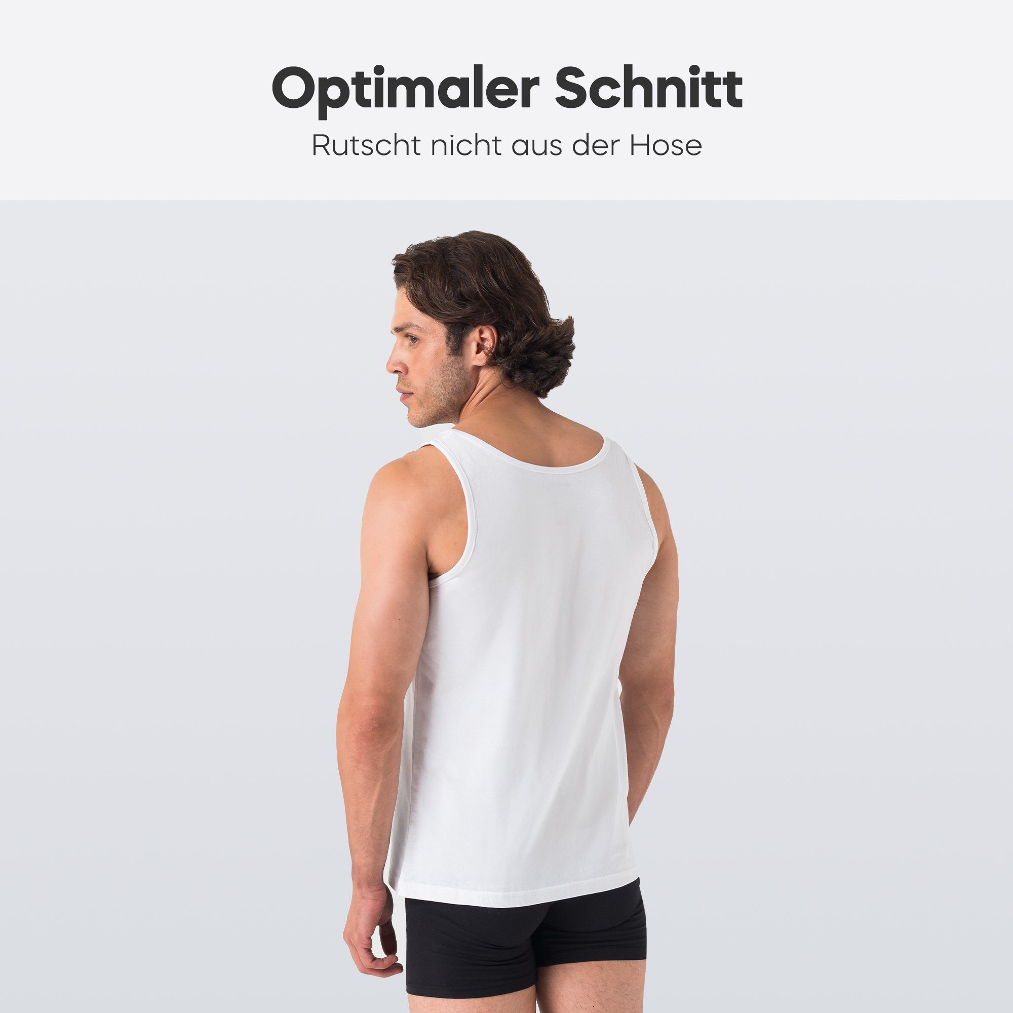 Barrio 13 Unterhemd Tank Top Achselshirt für Herren (Packung, Set, Spar-Pack, Spar-Packung, 3-St., 3er-Pack) Feinripp aus Baumwolle