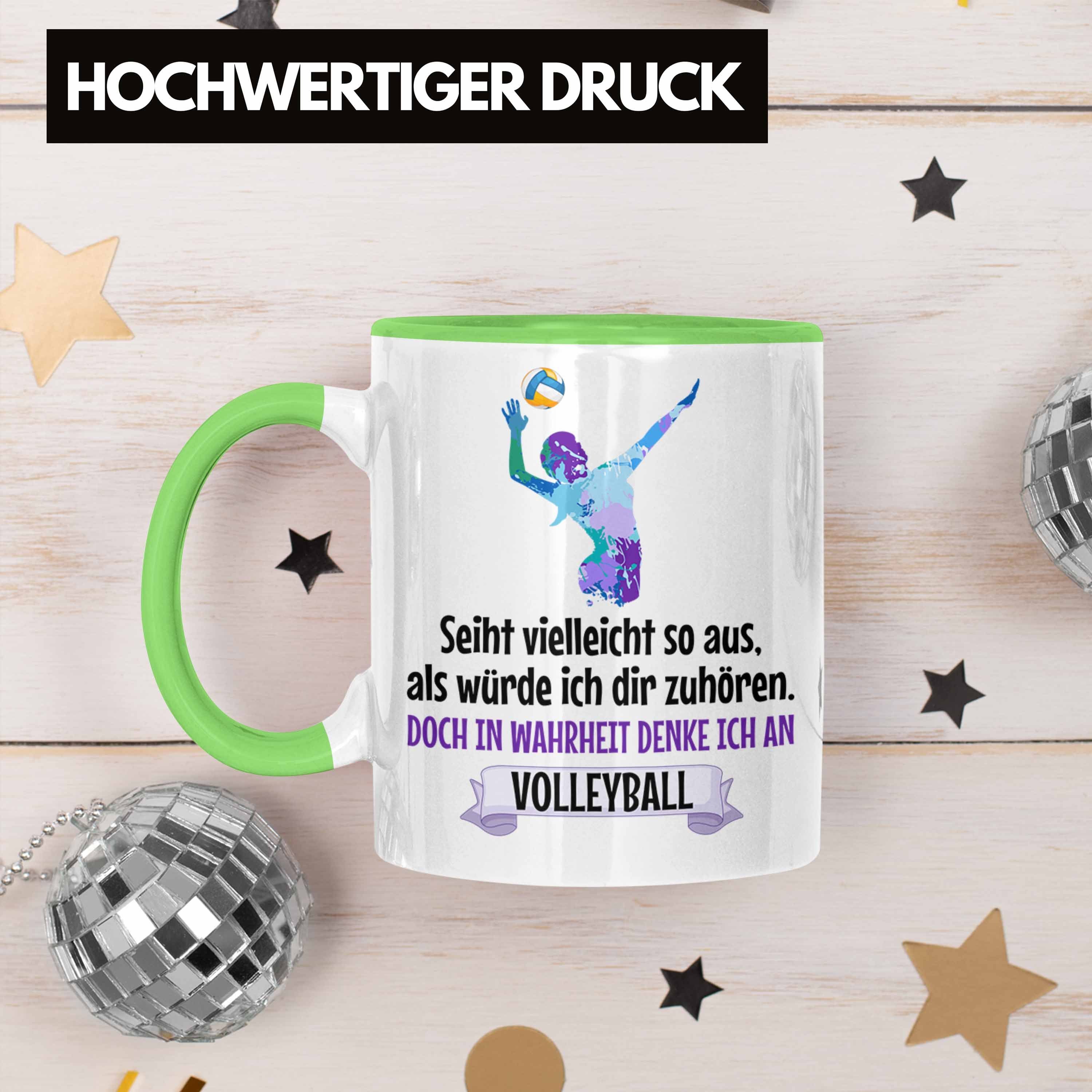 Kaffee Volleyball Herren Spielerin Tasse Trendation - Zubehör Volleyball-Spieler Geschenk Coach Grün Mädchen Tasse Trendation