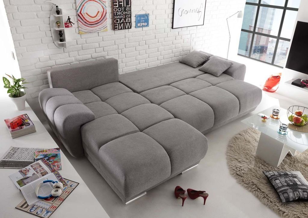 Ecksofa, Couch EXCITING cm Ecksofa Sofa Hellgrau Eckcouch Anton ED DESIGN 289x189