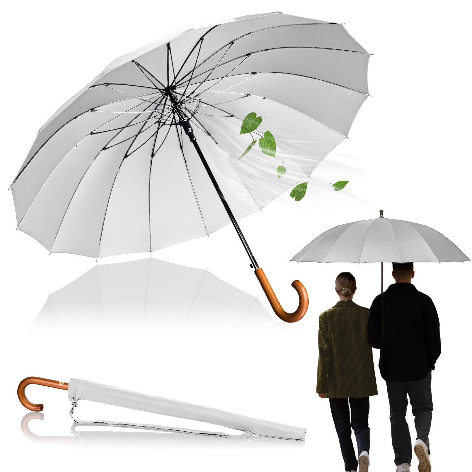 Logan & Barnes Stockregenschirm Edinburgh, Gummierte Spitze