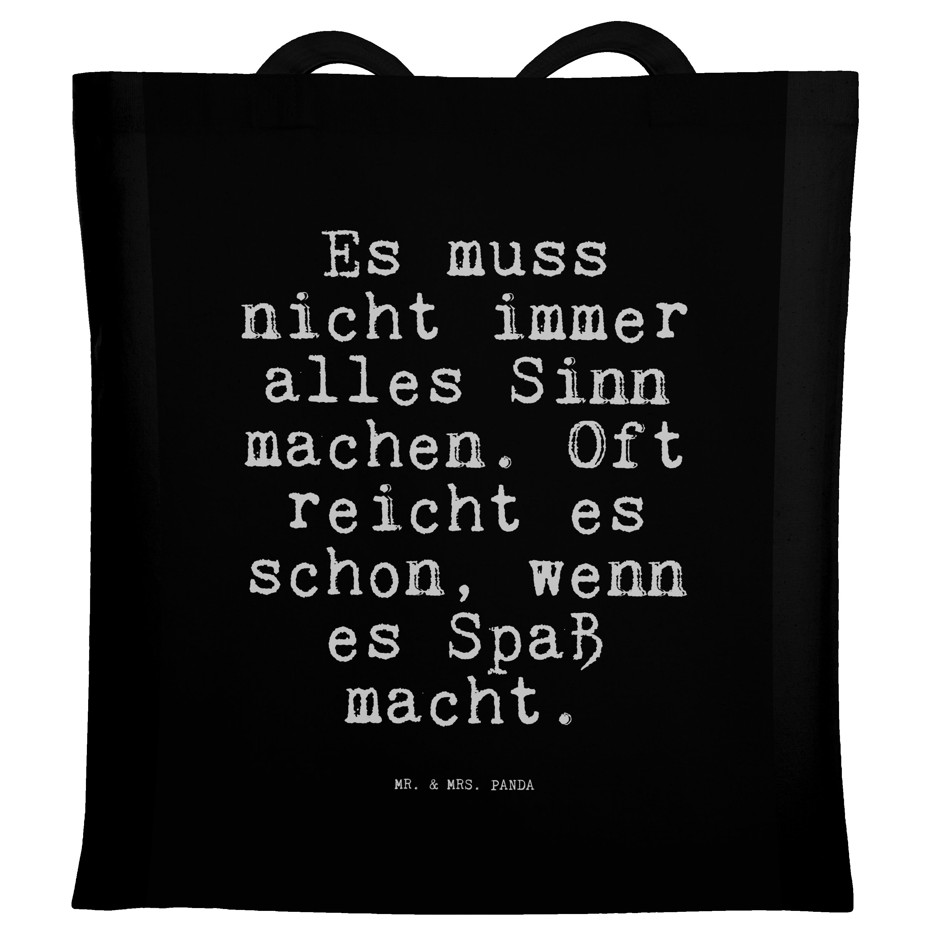 Schwarz Mrs. nicht Es Mr. Geschenk, Panda Tragetasche muss immer... W - - & Sinnhaftigkeit, Spass, (1-tlg)