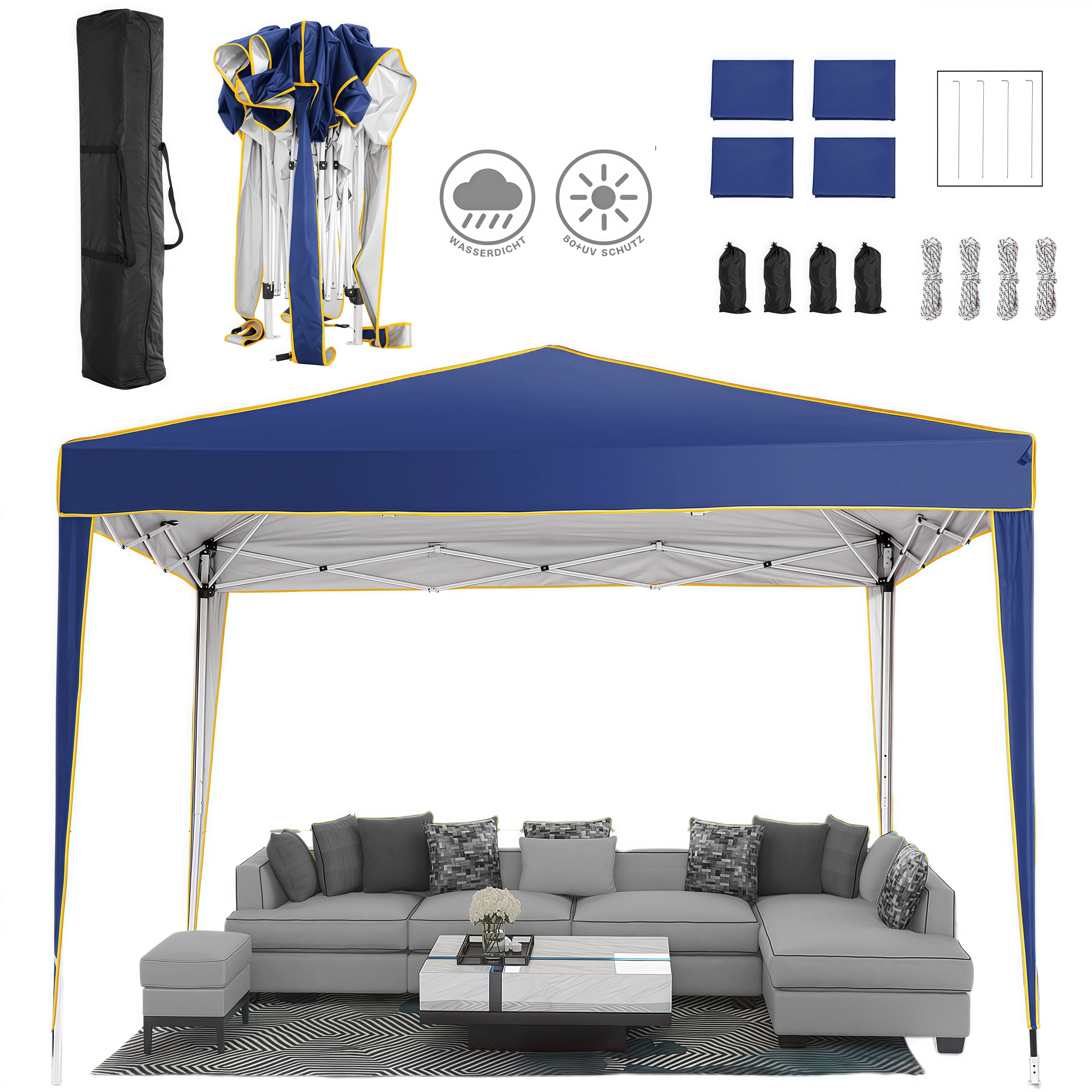 Tooluck Faltpavillon Pavillon 3x3 Wasserdicht Stabil günstig online kaufen