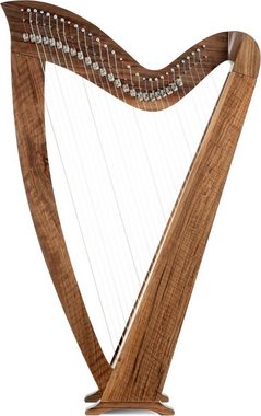 Classic Cantabile Konzertgitarre Keltische Harfe 29 Saiten, Inkl. Tasche, 2 Stimmschlüssel & Ersatzsaiten, Celtic Harp aus Walnussholz- Es-Dur gestimmt - Mit Halbtonmechanik