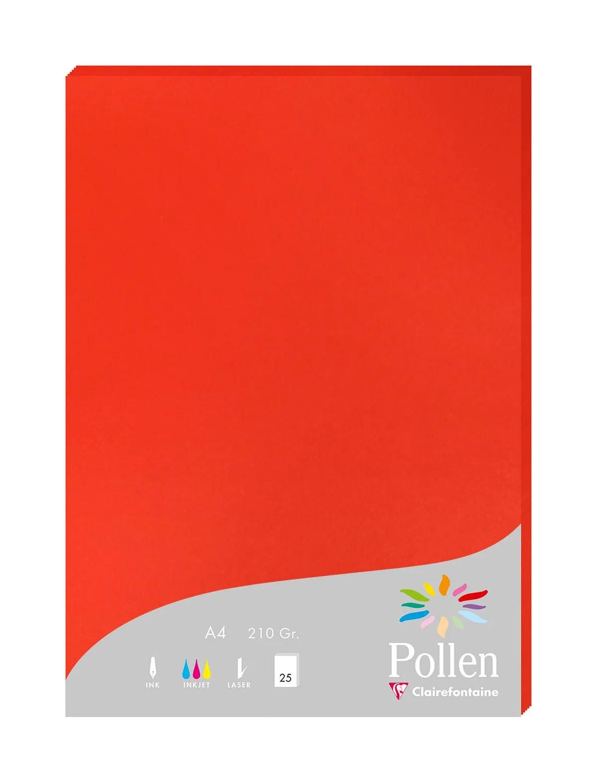 CLAIREFONTAINE Briefumschlag 10x Packung mit 25 Blatt A4 210x297 210g/m2 - Korallenrot 244267C, Bogen