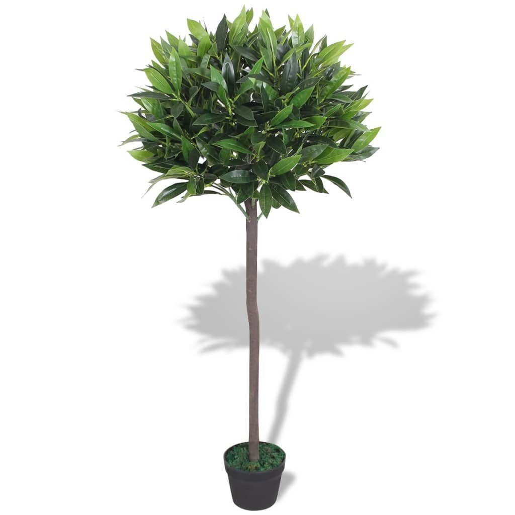 furnicato, Kunstpflanze 125 Grün, cm Lorbeerbaum Künstlicher mit Höhe cm Topf 125