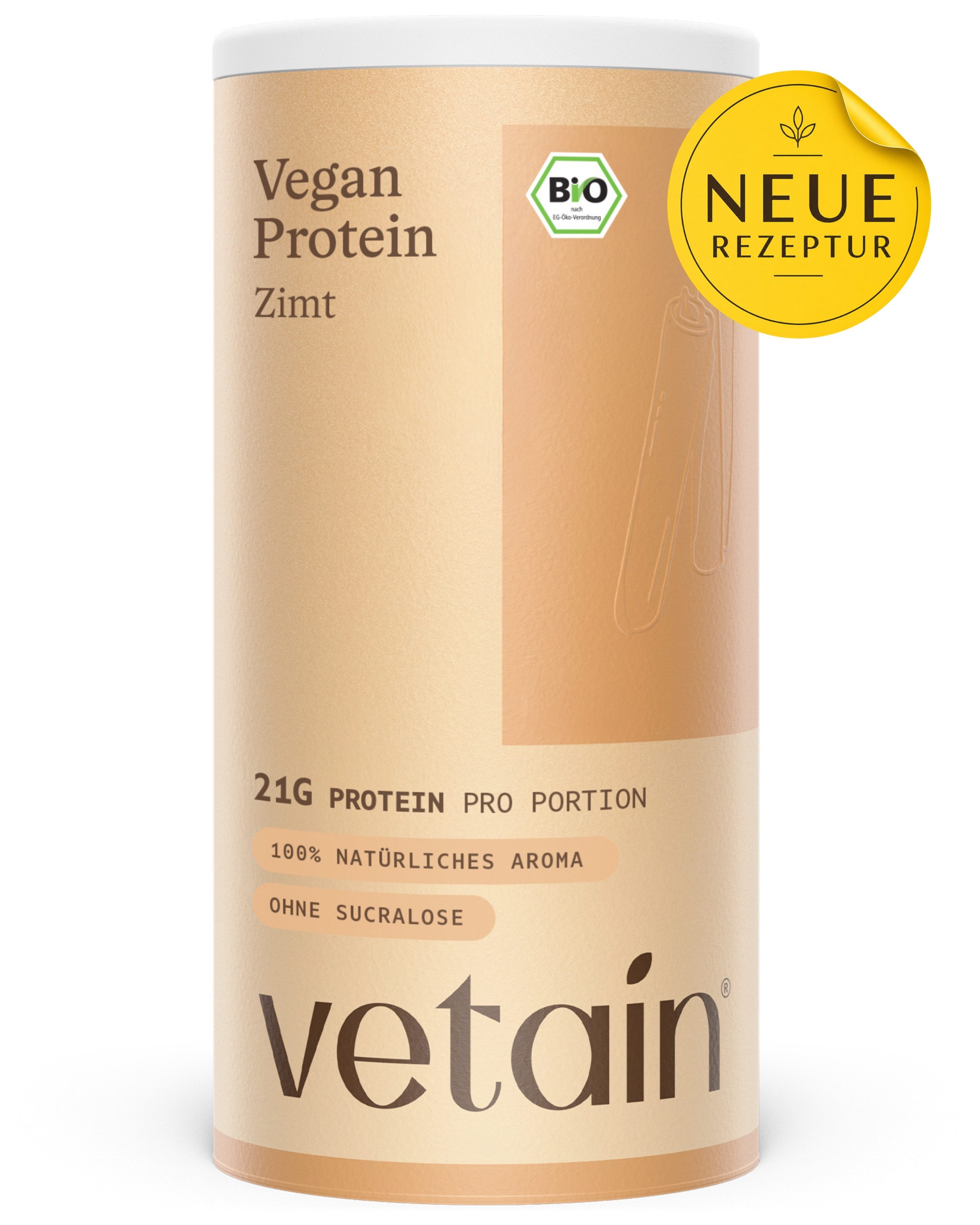 VETAIN Vegan Protein Pulver, 540 g, Fermentiertes Erbsenprotein, ohne Stevia, Sucralose & Aspartam