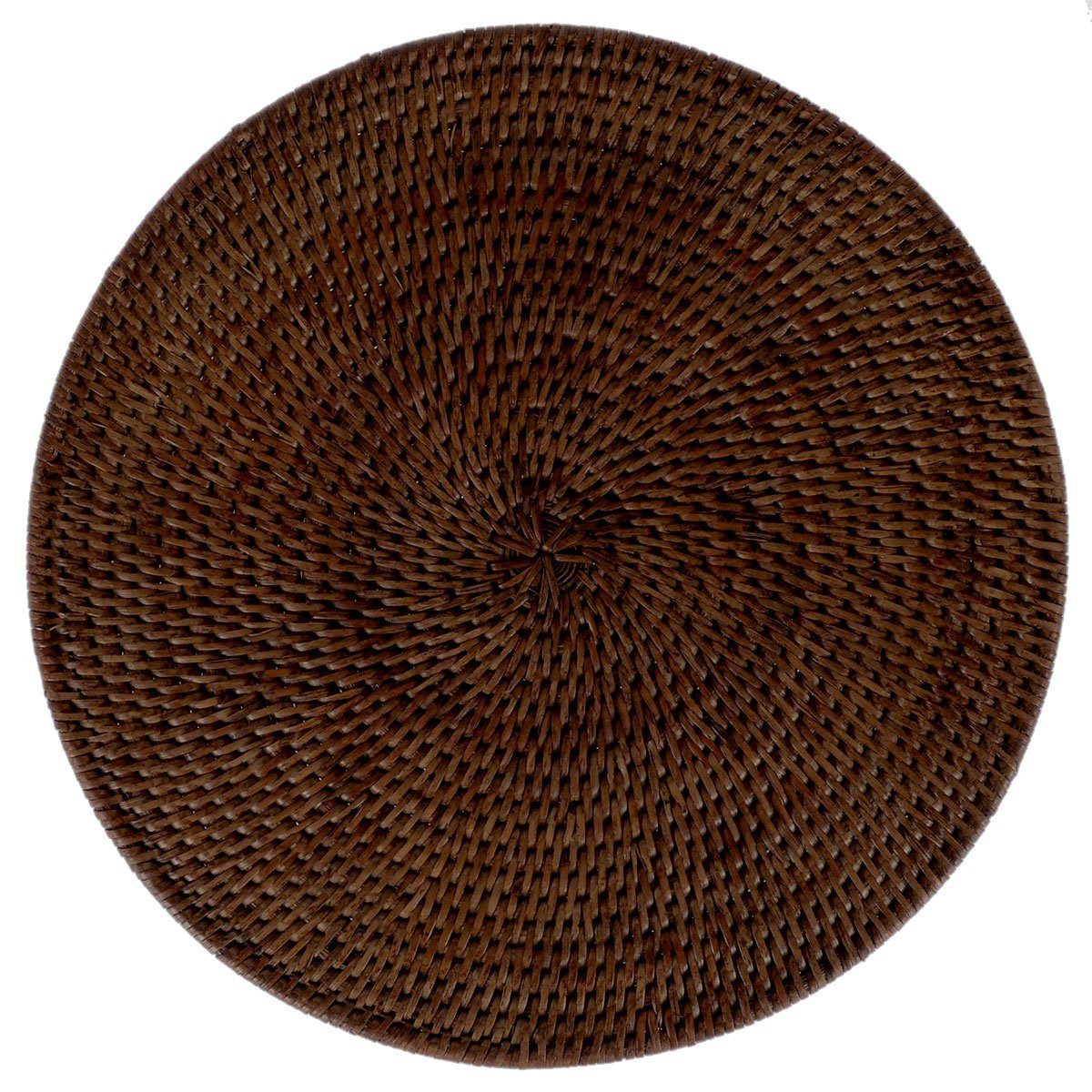 fiolini Platzset / Tischset Rattan Rund  33 cm, Braun, Handgefertigt