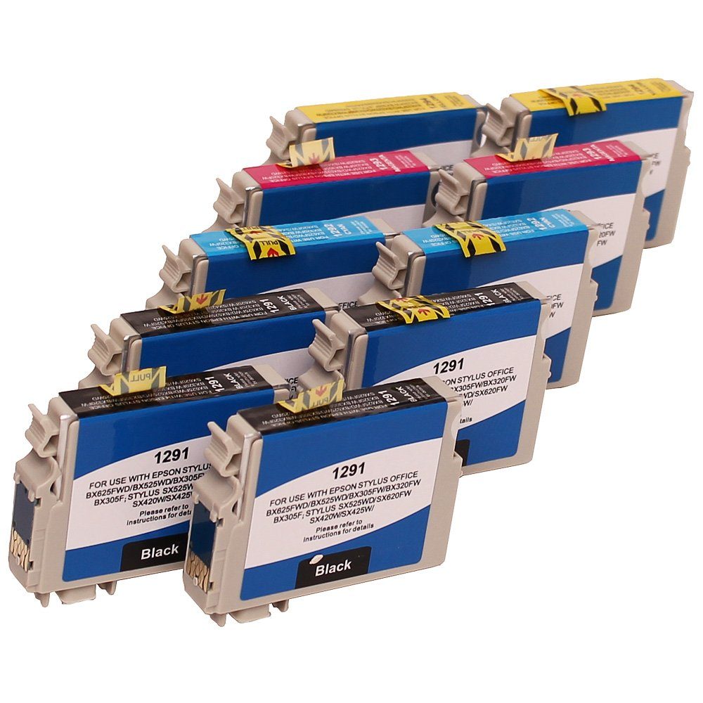 ABC Tintenpatrone (Kompatibles Set 10x Druckerpatrone für Epson Stylus B42WD BX305F) | Tintenpatronen