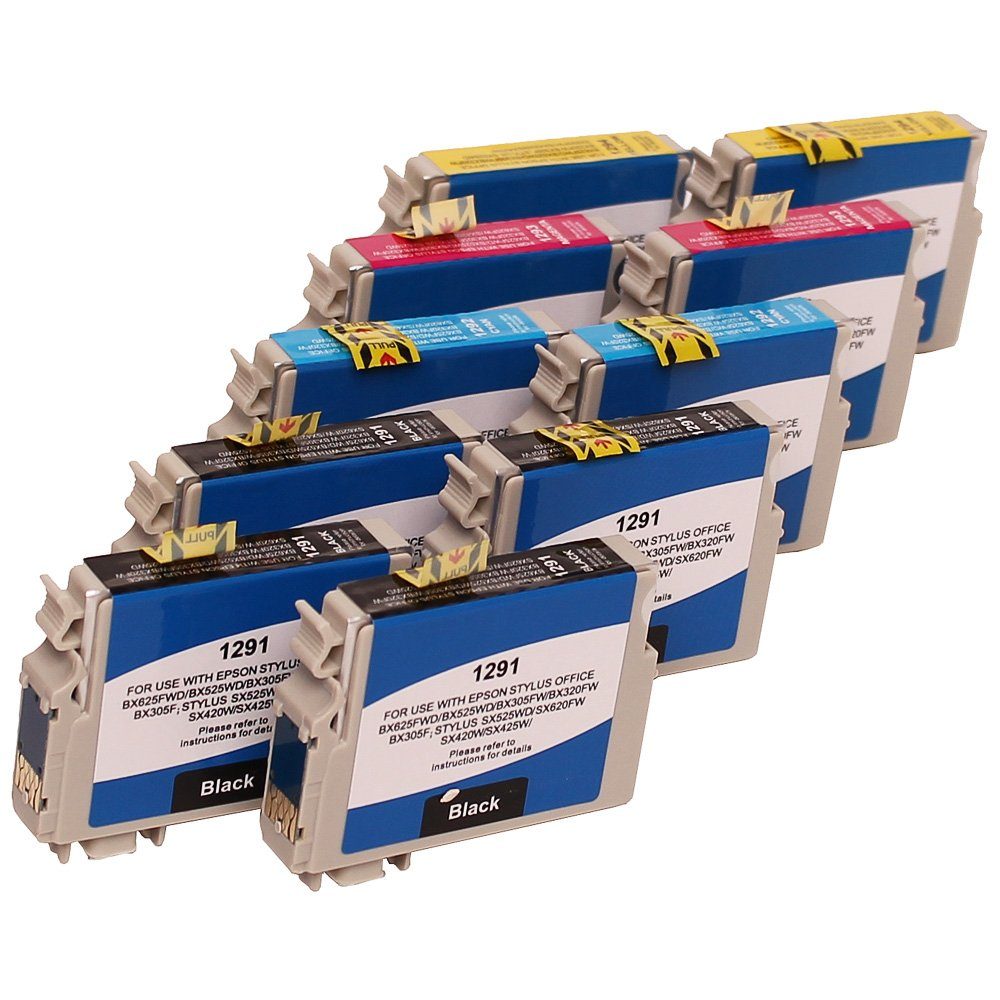 ABC Tintenpatrone (Kompatibles Set 10x Druckerpatrone für Epson Stylus B42WD BX305F, BX625FWD BX630FW BX630 Series BX635FWD BX925FWD BX935FWD SX230 SX235 S)