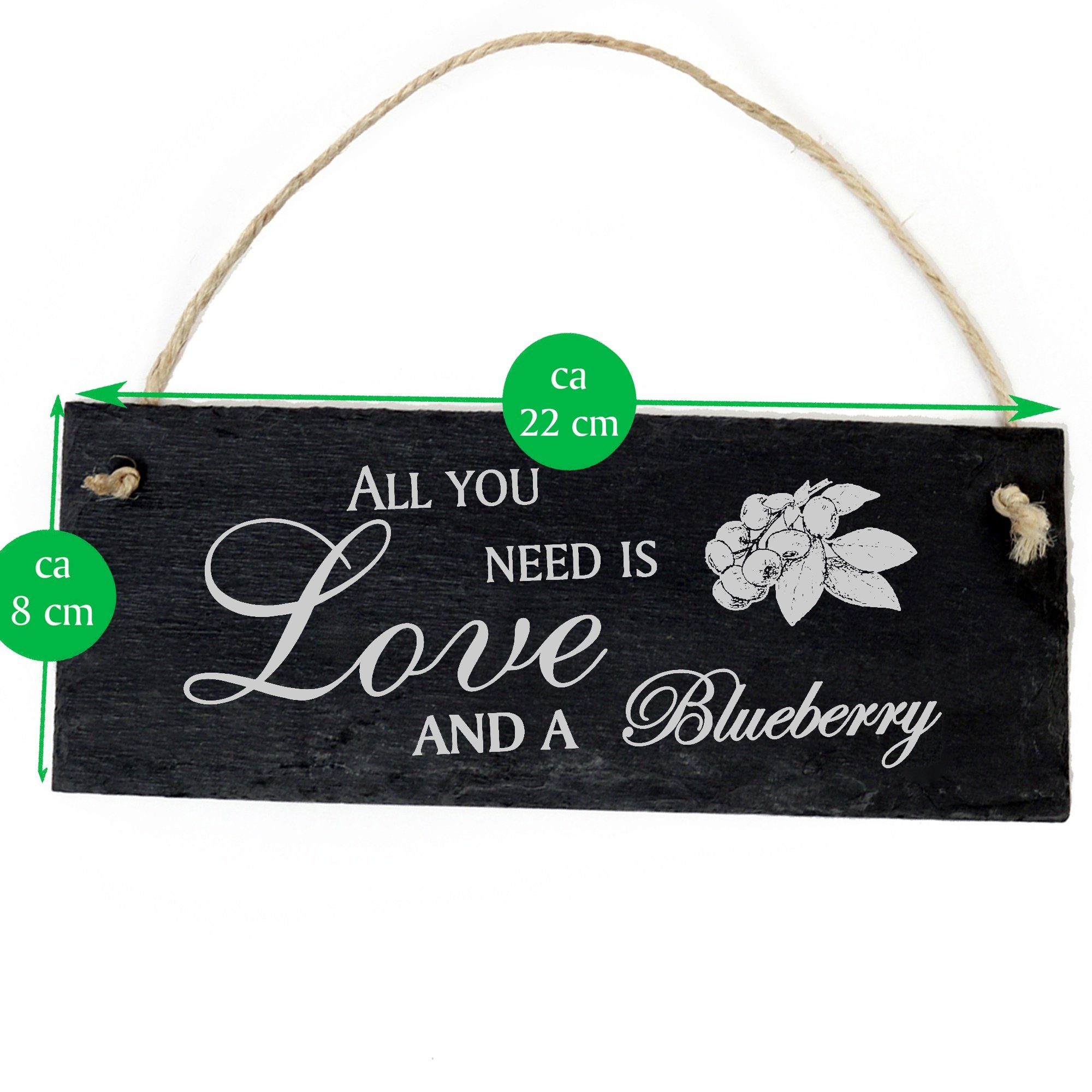 Dekolando Hängedekoration Heidelbeere 22x8cm All is Love you need and Blueberry a