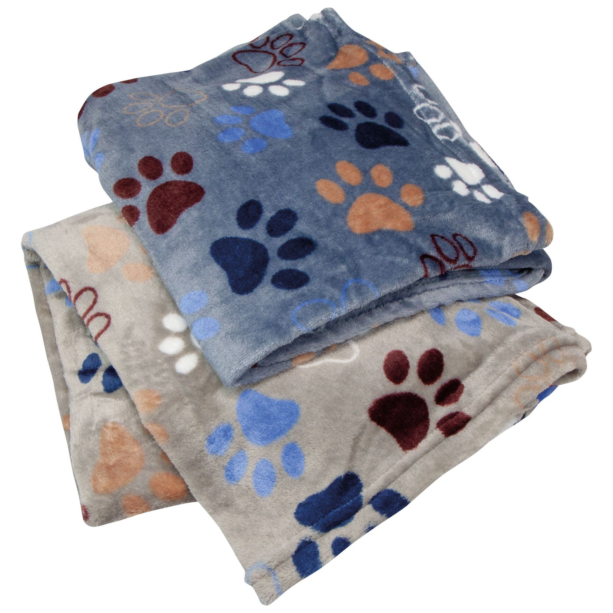 Nobby Tierdecke Hundedecke Lissi mit Pfotenmotiv, Polyester, Wunderschöne, kuschelweiche Coral-Fleecedecke zum Schutz vor Hundehaaren und Verschmutzungen