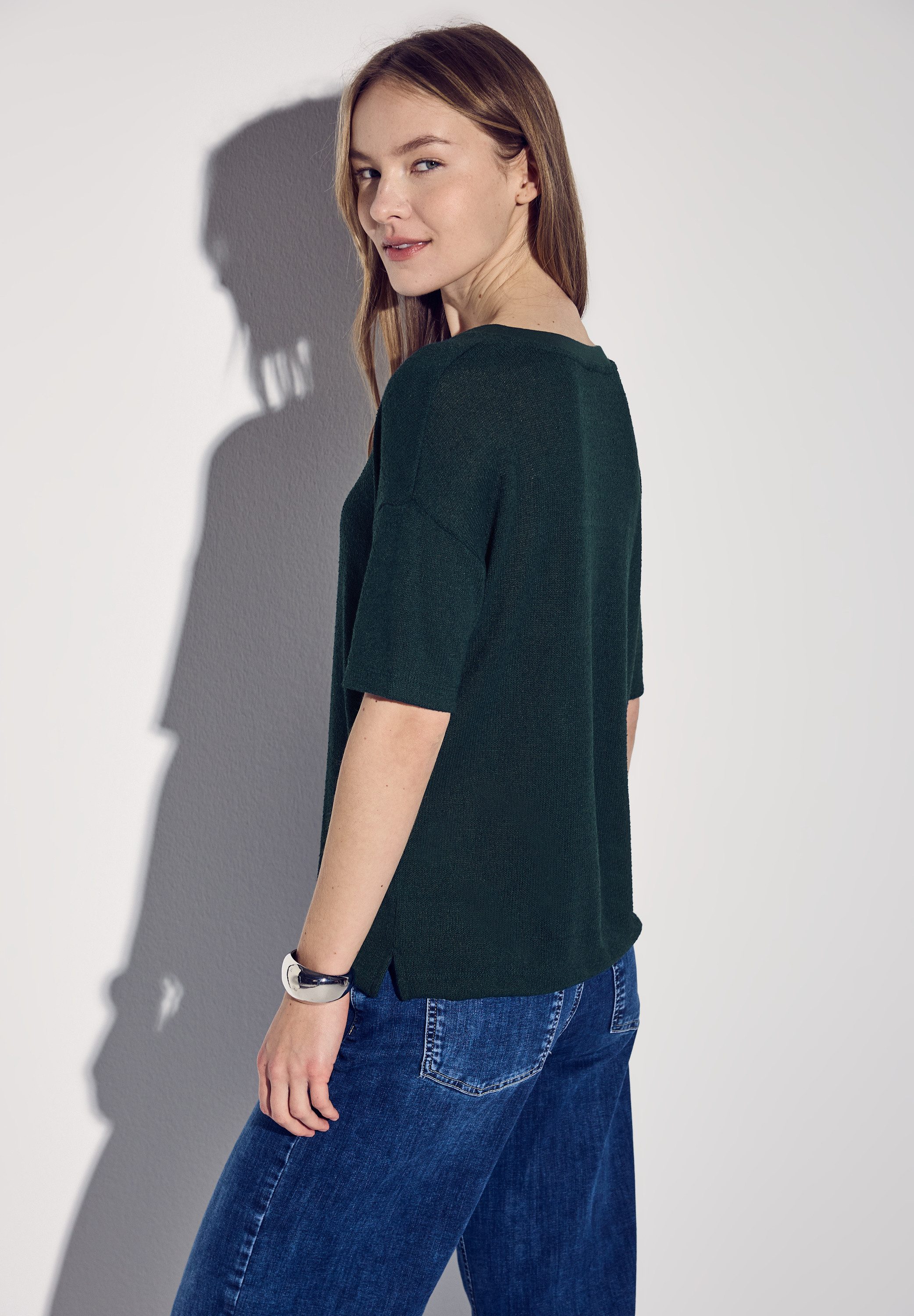 STREET ONE T-Shirt im Strick-Look mit günstig online kaufen