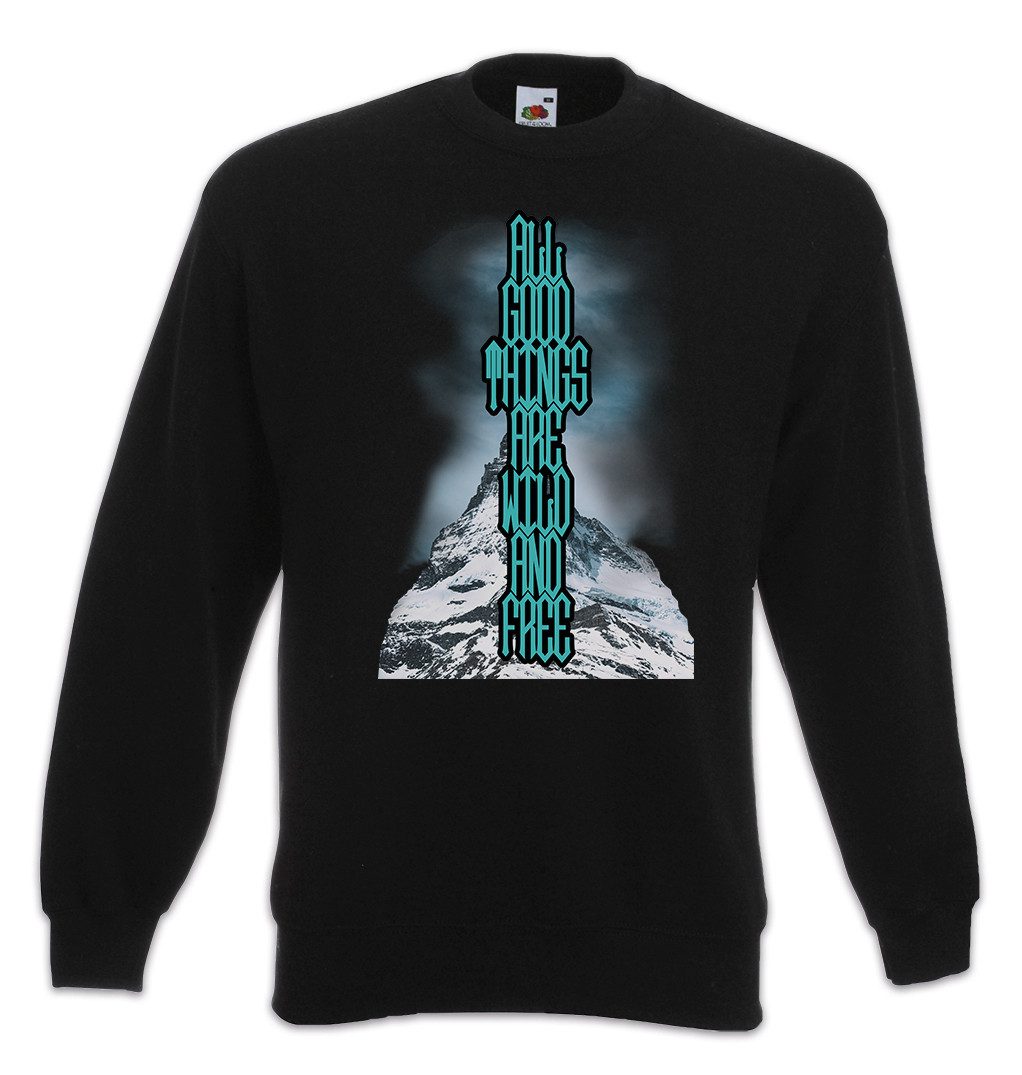 Sweatshirt Wild And Free Sweatshirt Zelten Camping Hiking Berge Wandern Outdoor