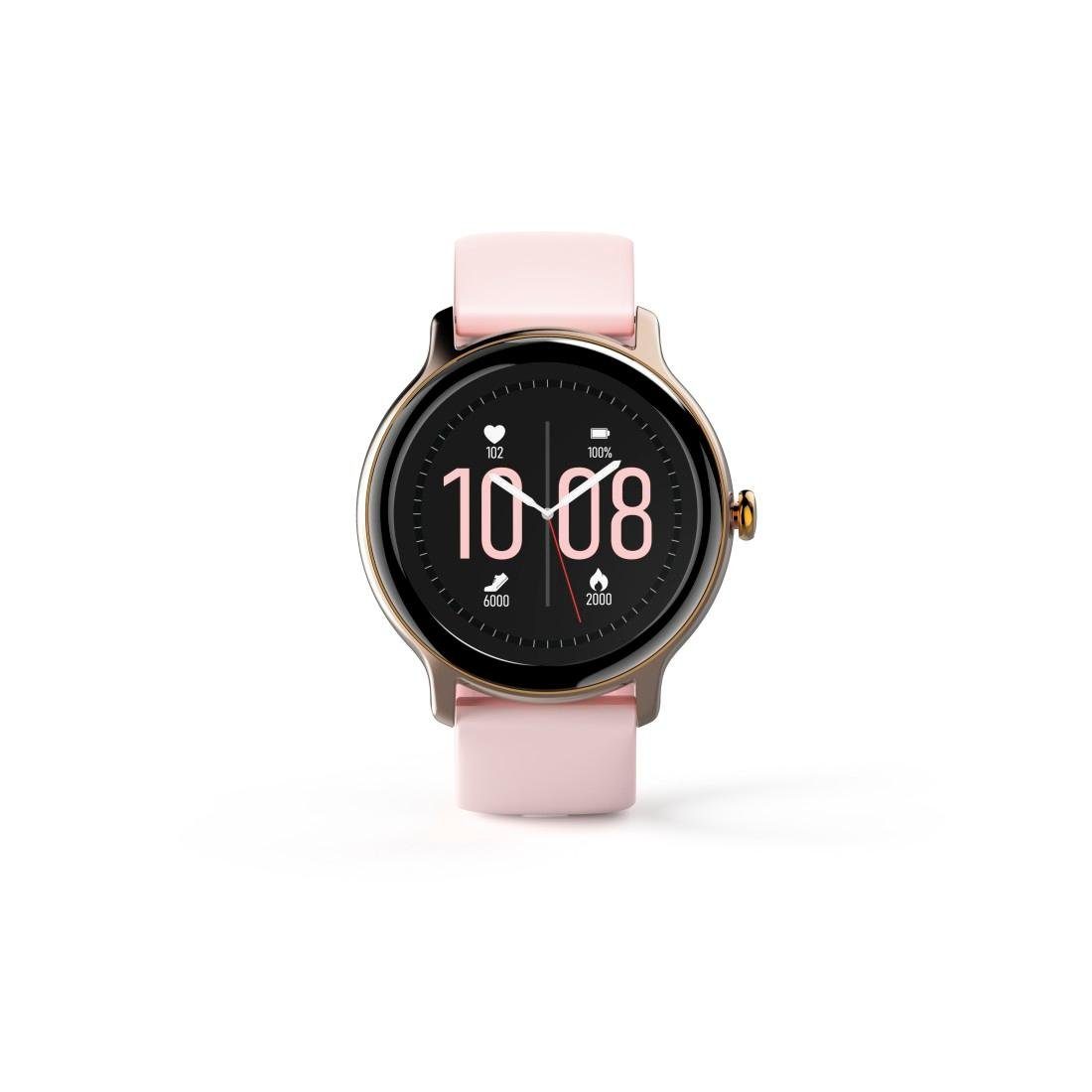 Herren, Timer, | Stress, Zoll), Tempo, Smartwatch rosefarben Fitnesstracker, Schlaf, cm/1,09 Hama Schritte, Musik Blutsauerstoff Herzfrequenz, rosa (2,79 Damen wasserdicht, Smartwatch Kalorien,