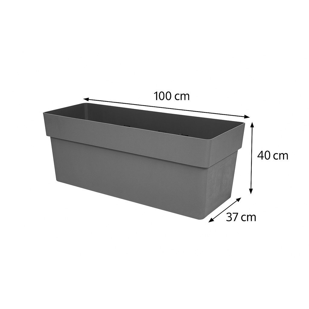 Kreher Blumenkasten 'Like' XXL mit Rollen in Naturstein-Optik, 100 x 40 x 40 cm (1 St)