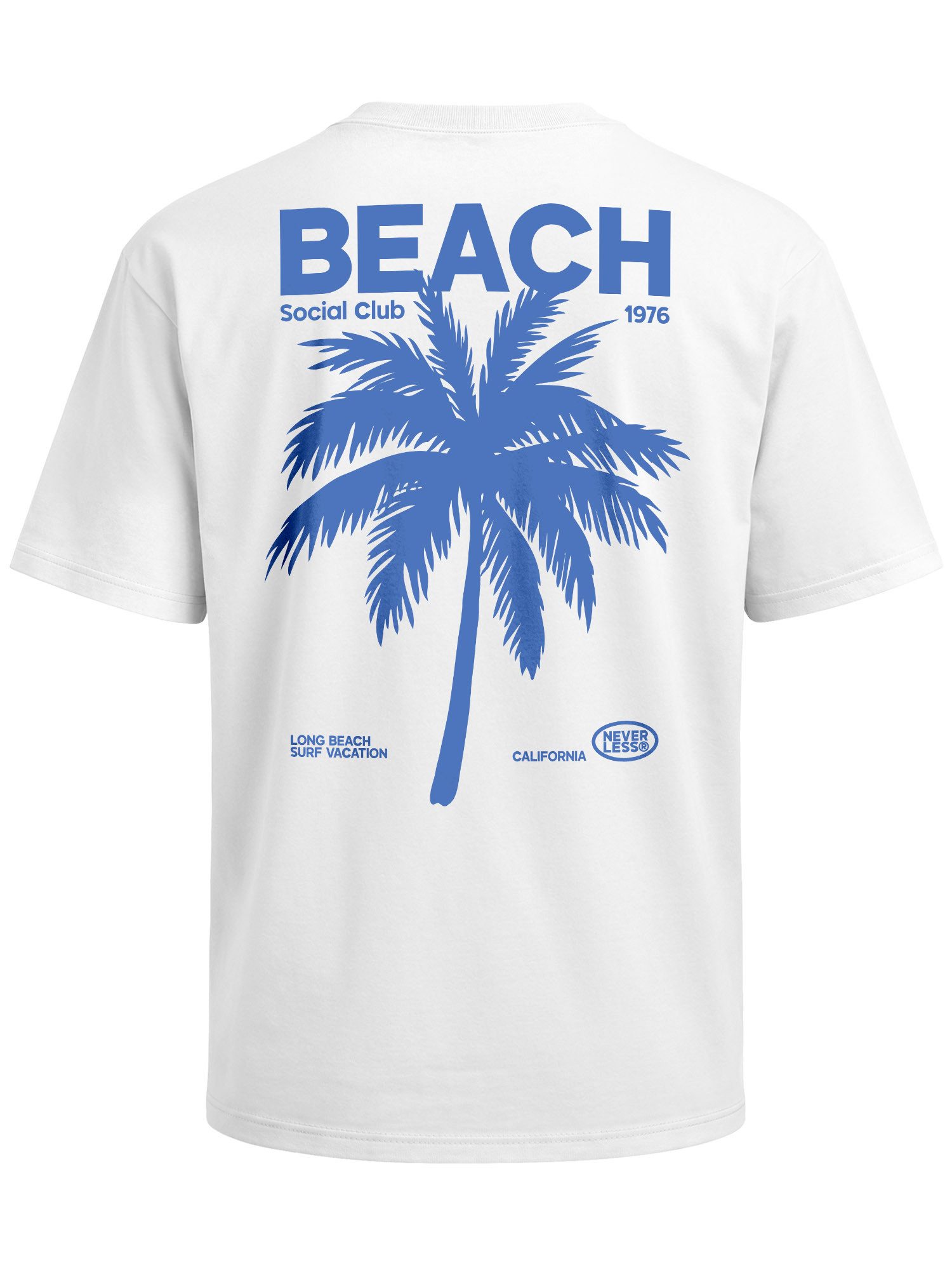 Neverless Oversize-Shirt Herren T-Shirt - Beach Club Palme - Oversized Relaxed Fit Sommer mit Print