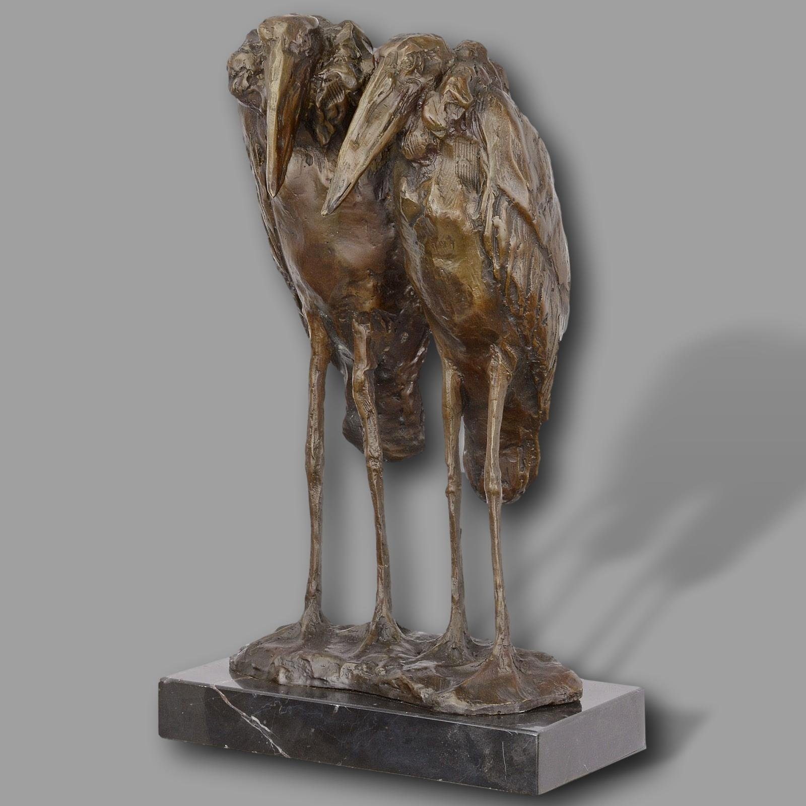 Aubaho 36cm Skulptur Marabus Vögel Skulptur Störche Bronzefigur Antik-St Bronze Statue